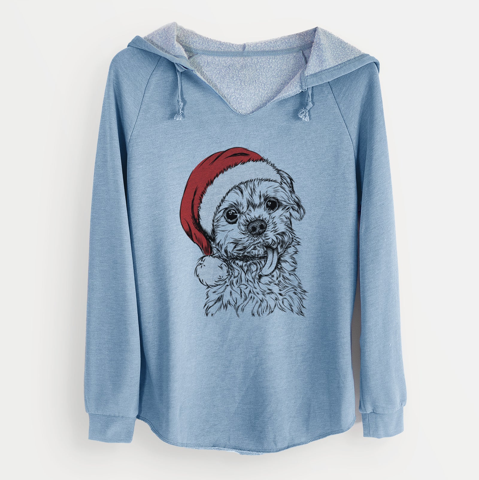 Santa Tiny Titan the Shih Tzu - Cali Wave Hooded Sweatshirt