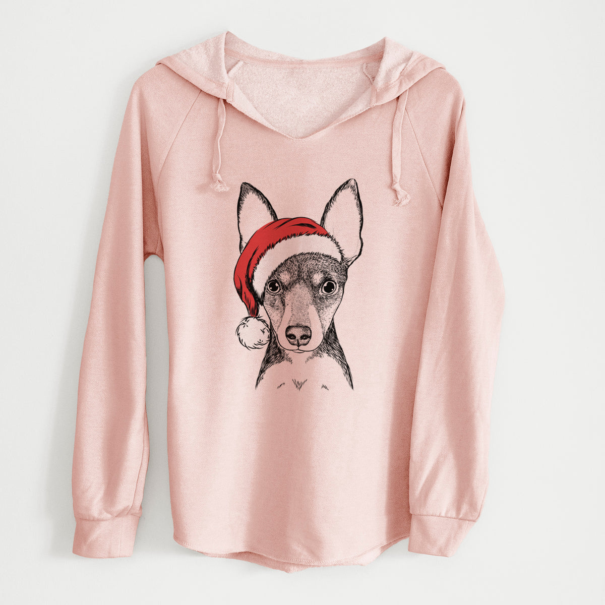Santa Tiny the Toy Fox Terrier - Cali Wave Hooded Sweatshirt