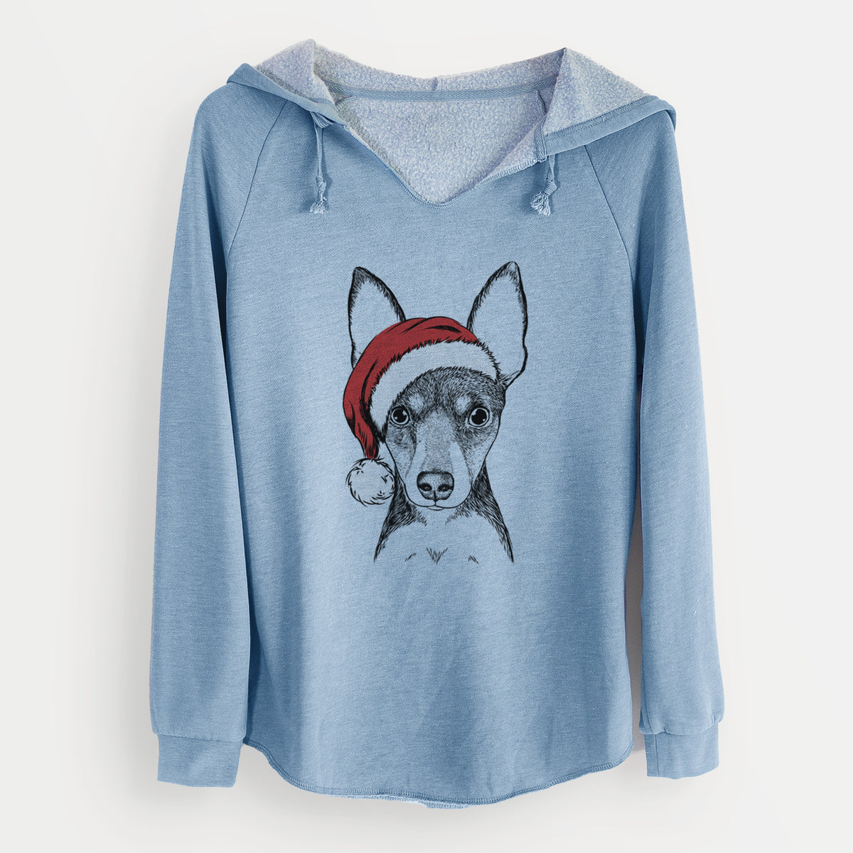 Santa Tiny the Toy Fox Terrier - Cali Wave Hooded Sweatshirt