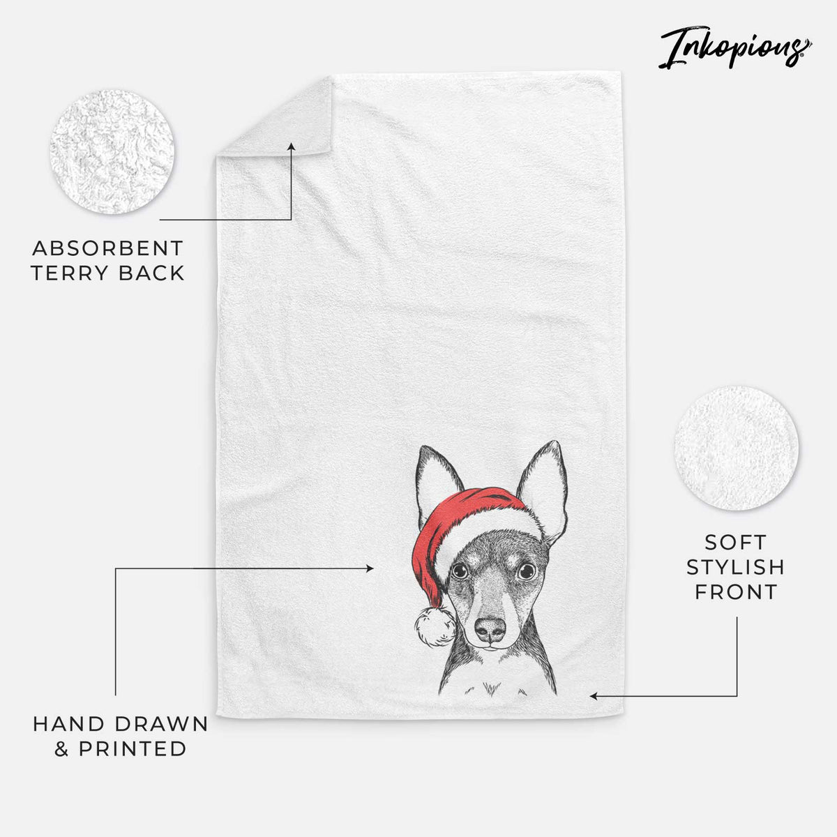 Tiny the Toy Fox Terrier Decorative Hand Towel