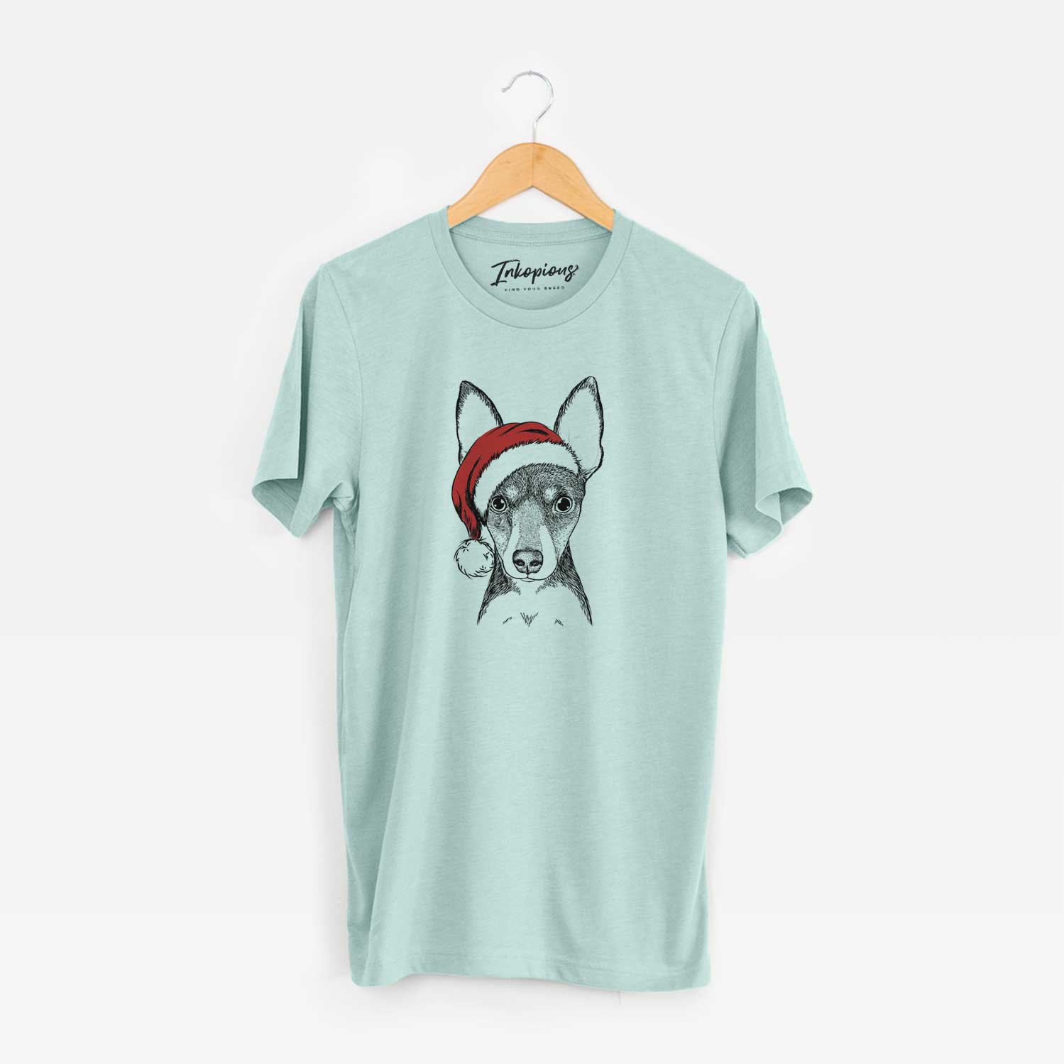 Santa Tiny the Toy Fox Terrier - Unisex Crewneck