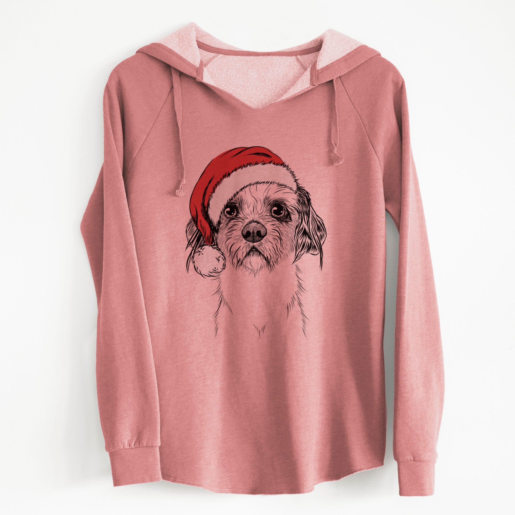 Santa Tiny Tucker the Mixed Breed - Cali Wave Hooded Sweatshirt