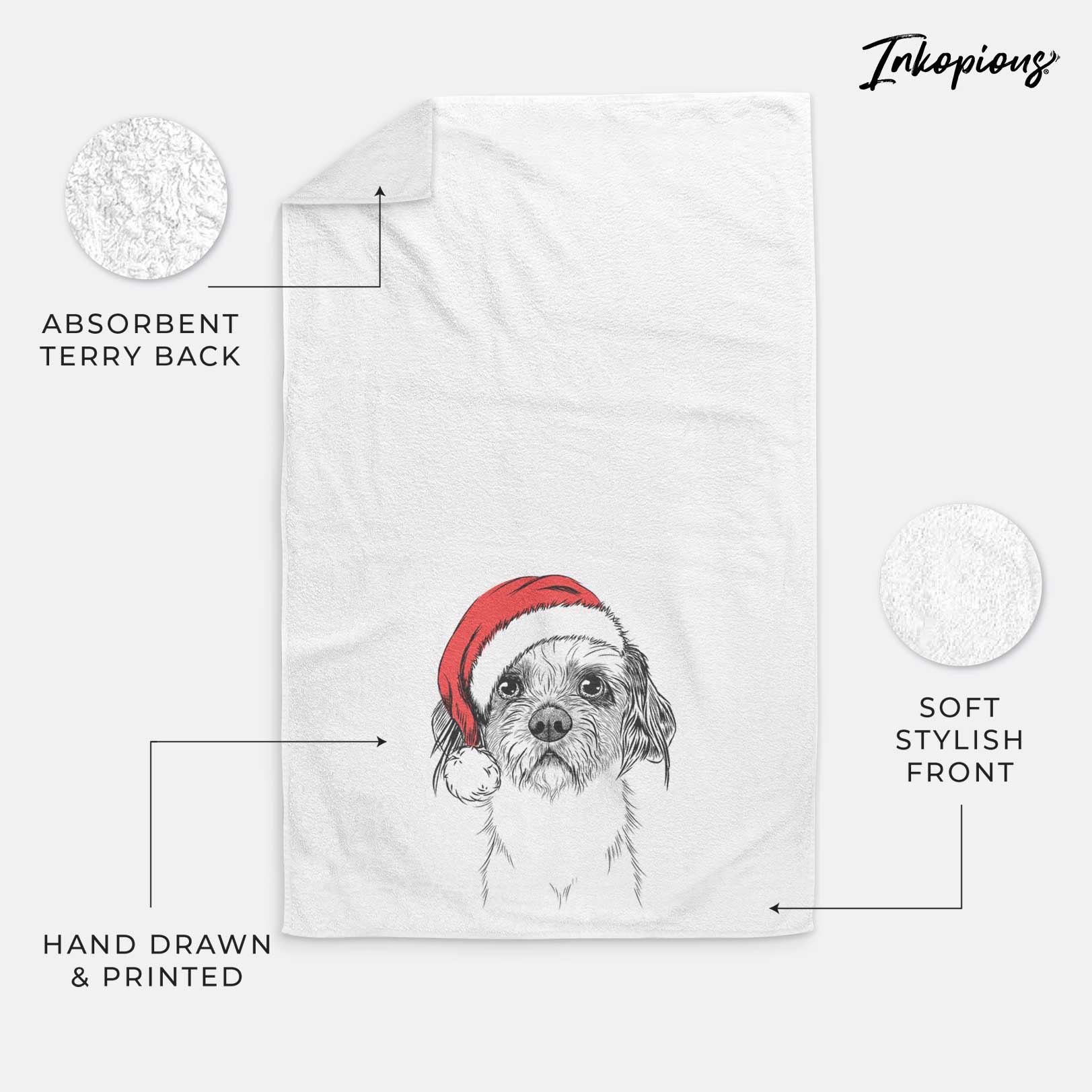 Tiny Tucker the Mixed Breed Decorative Hand Towel