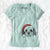 Santa Tiny Tucker the Mixed Breed - Women's V-neck Shirt