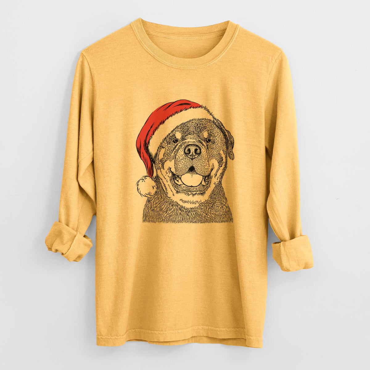 Santa Titan the Rottweiler - Heavyweight 100% Cotton Long Sleeve
