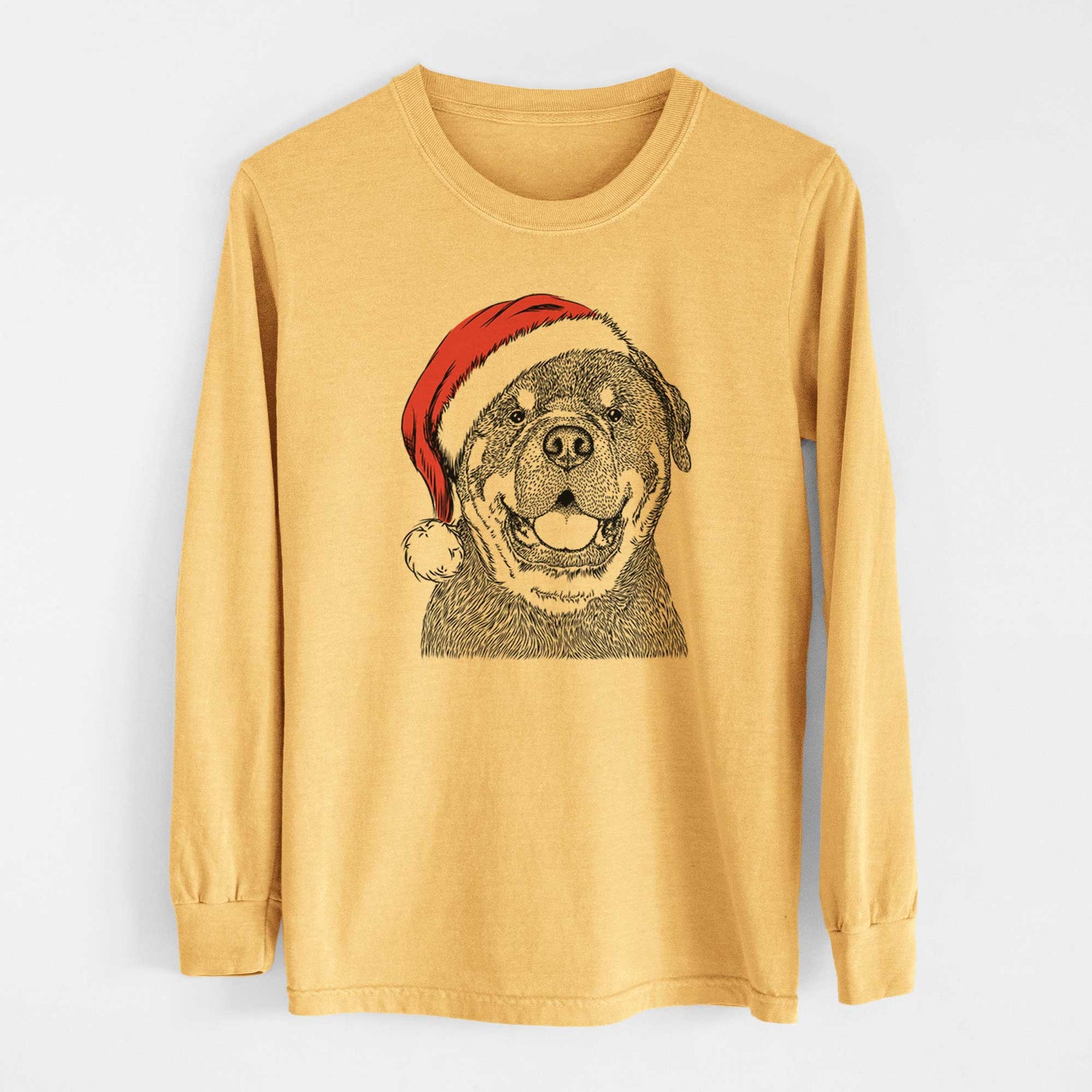 Santa Titan the Rottweiler - Heavyweight 100% Cotton Long Sleeve