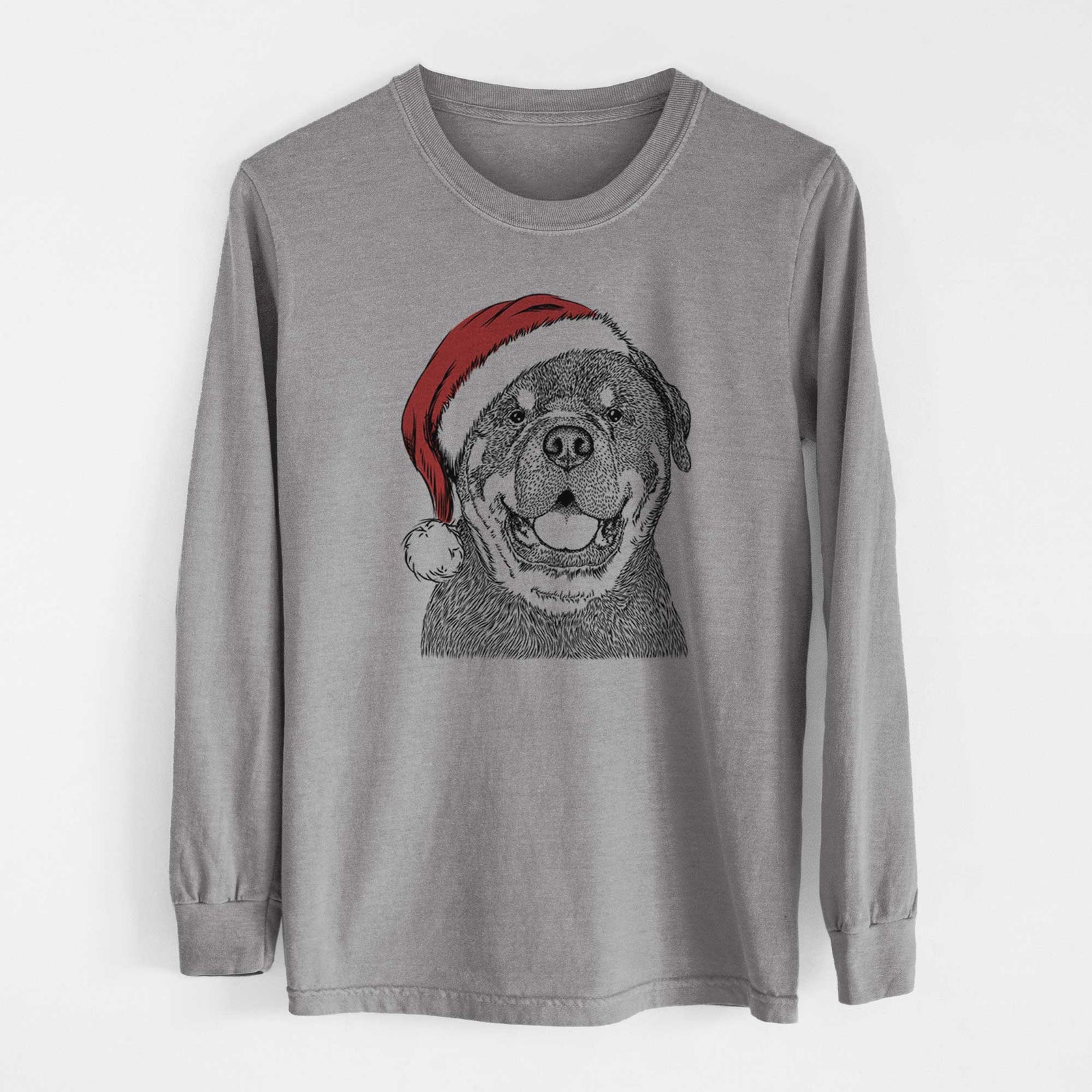 Santa Titan the Rottweiler - Heavyweight 100% Cotton Long Sleeve