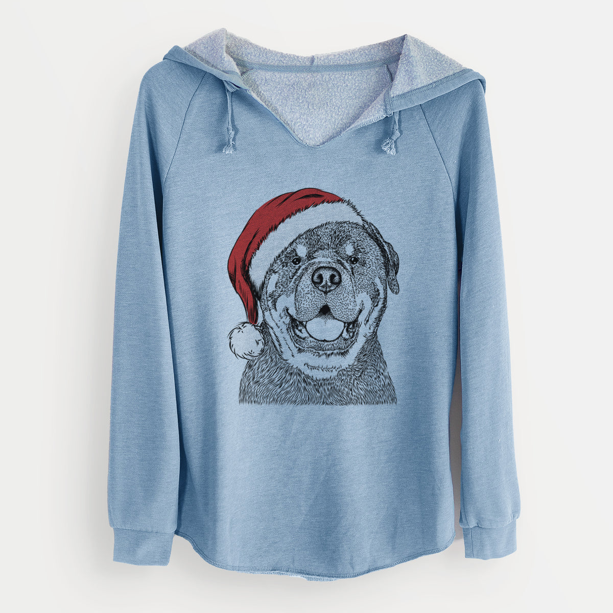 Santa Titan the Rottweiler - Cali Wave Hooded Sweatshirt