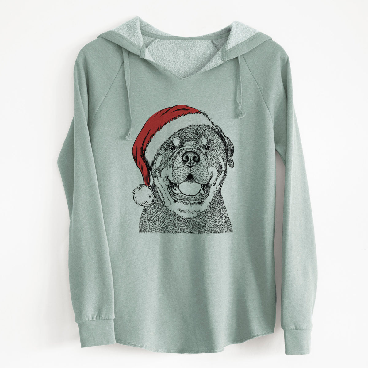 Santa Titan the Rottweiler - Cali Wave Hooded Sweatshirt