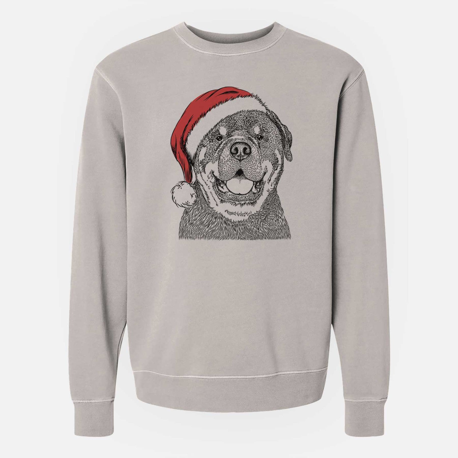 Santa Titan the Rottweiler - Unisex Pigment Dyed Crew Sweatshirt