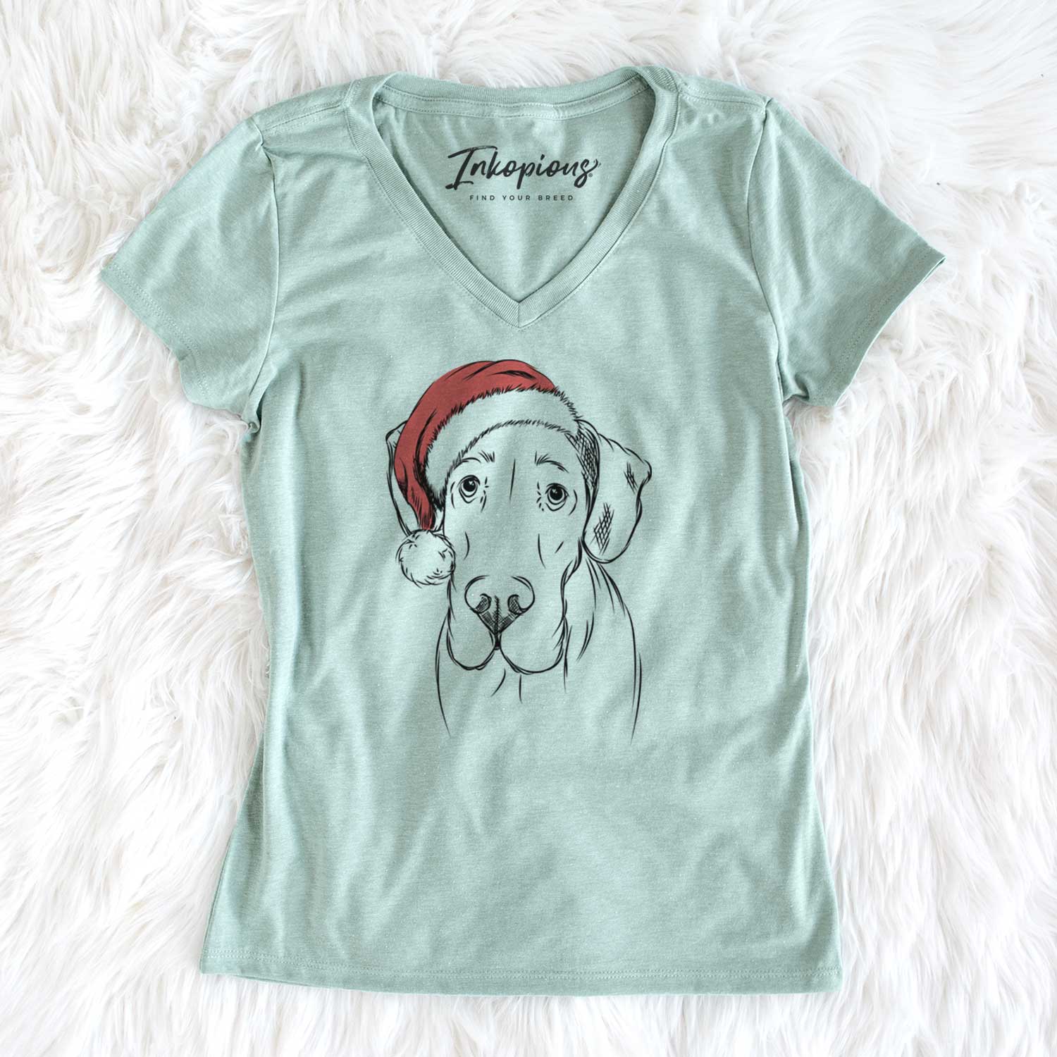 Santa Titus the Great Dane - Women's V-neck Shirt