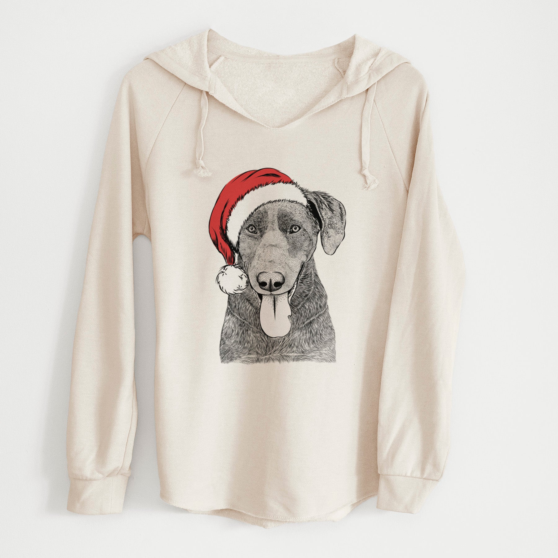 Santa Tobes the Chocolate Lab - Cali Wave Hooded Sweatshirt