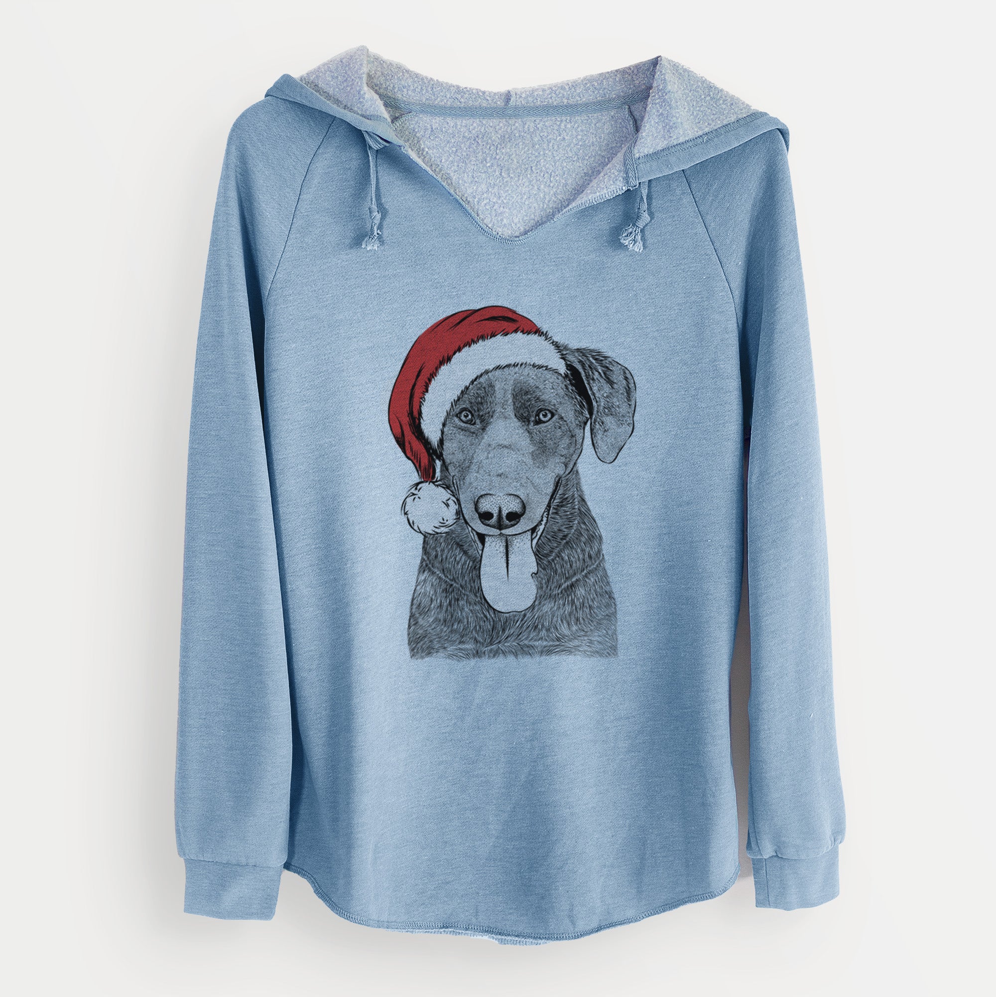 Santa Tobes the Chocolate Lab - Cali Wave Hooded Sweatshirt