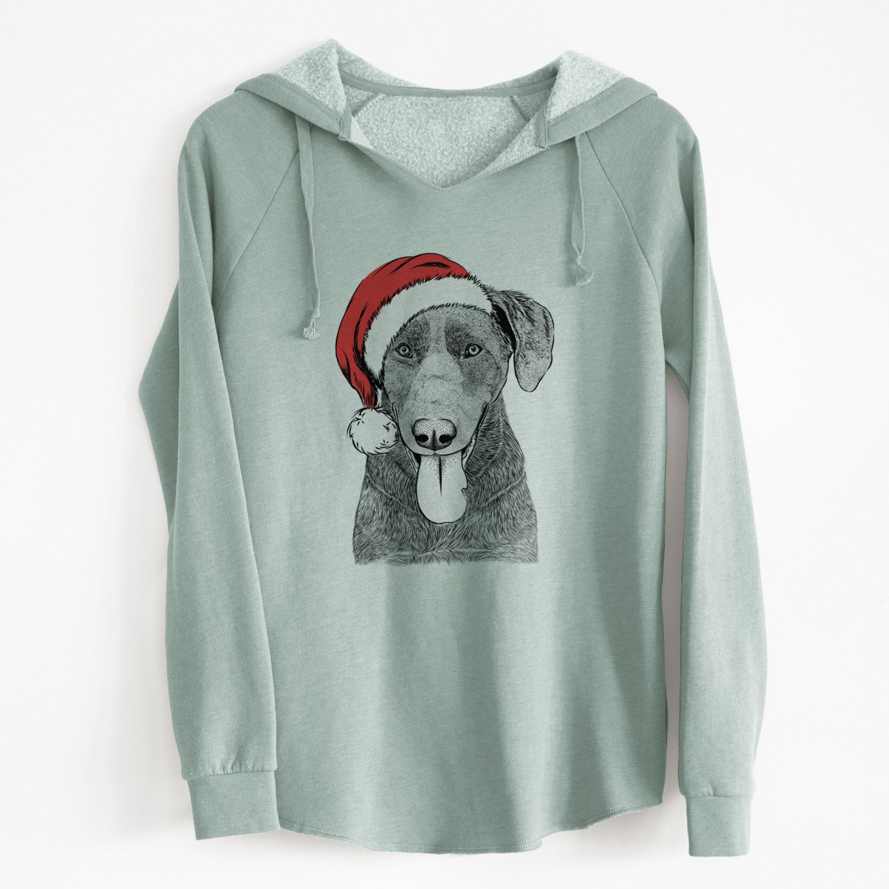 Santa Tobes the Chocolate Lab - Cali Wave Hooded Sweatshirt