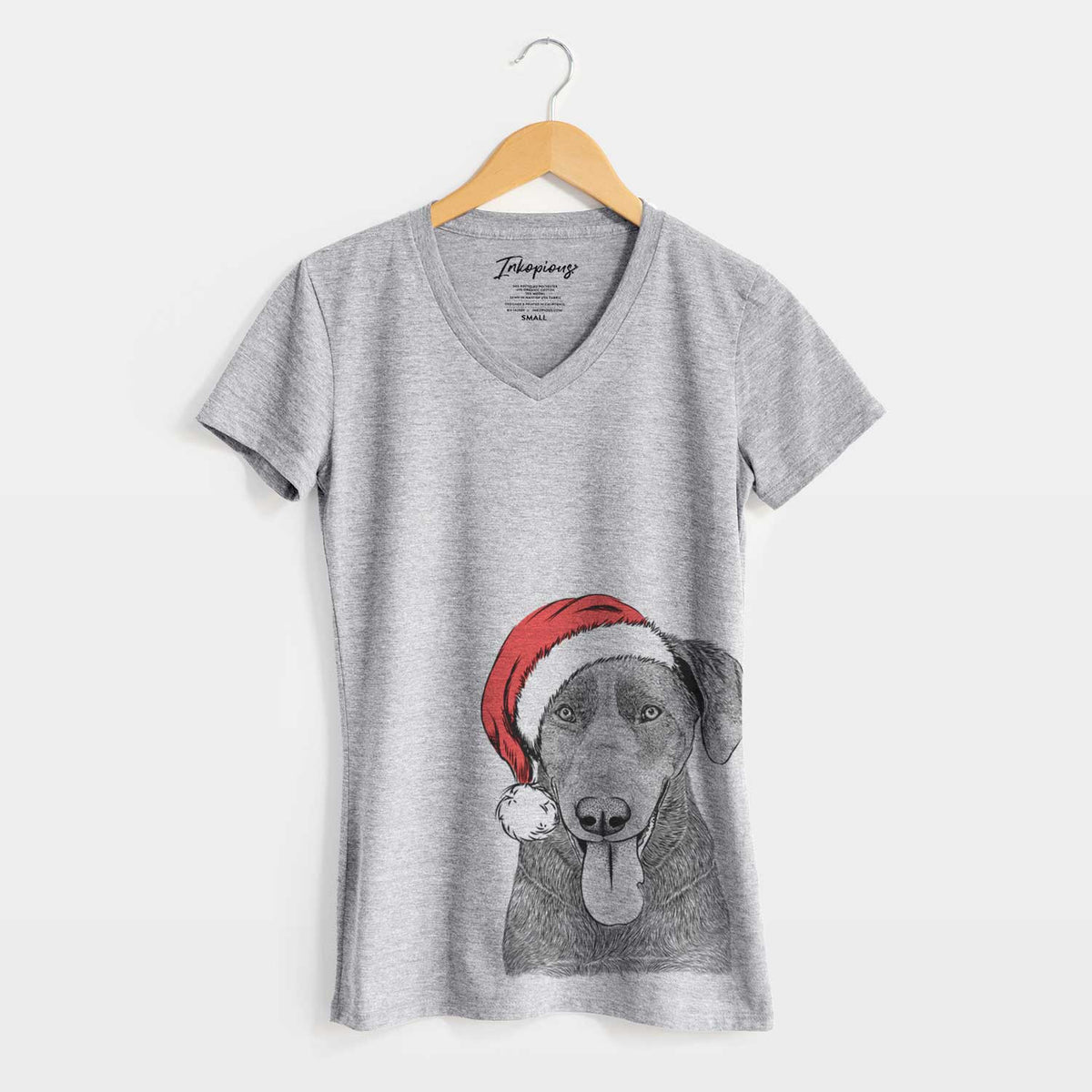 Santa Tobes the Chocolate Lab - Women's V-neck Shirt