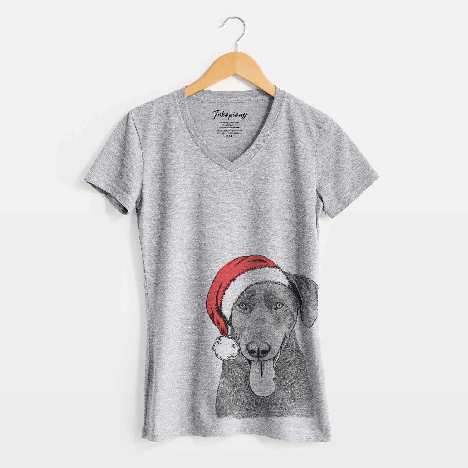 Santa Tobes the Chocolate Lab - Women's V-neck Shirt