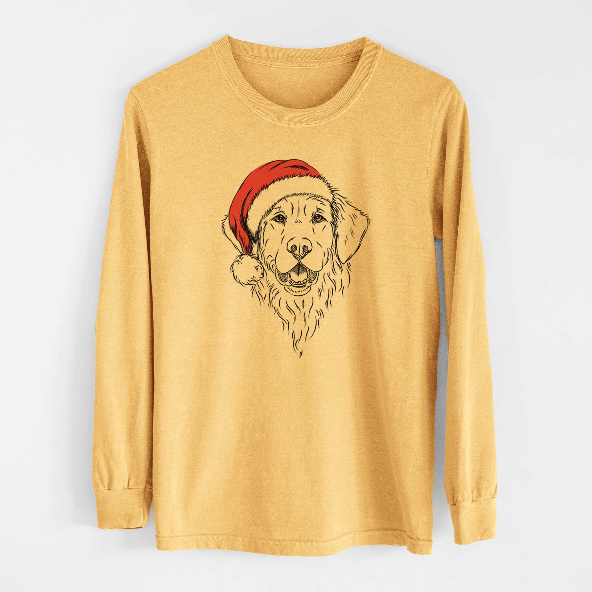 Santa Toby the Golden Retriever - Heavyweight 100% Cotton Long Sleeve