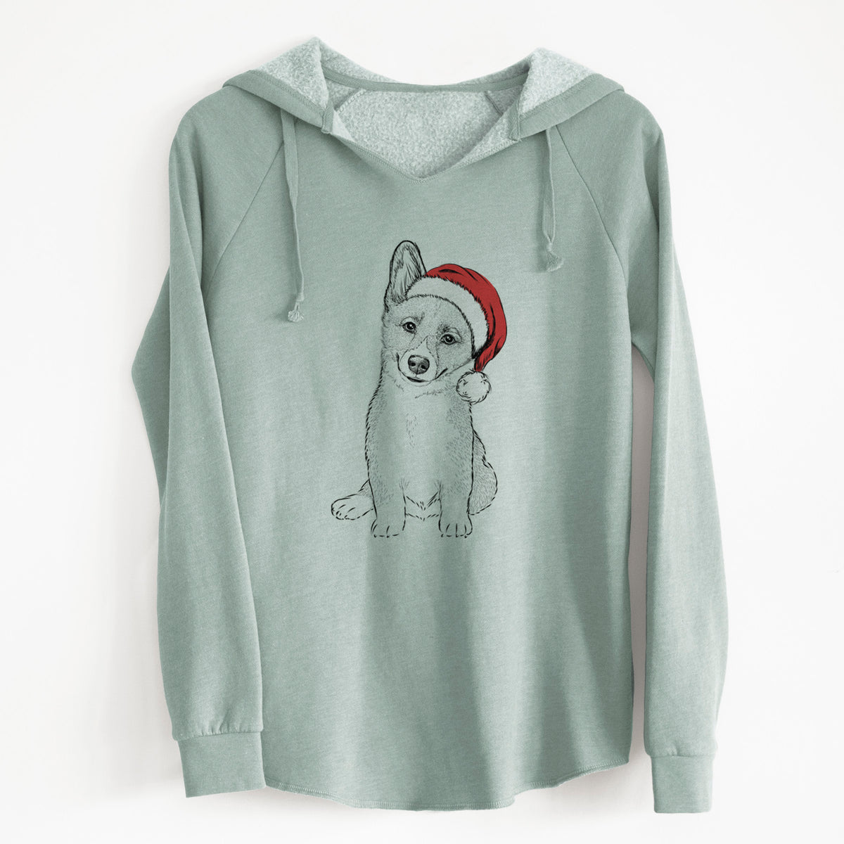 Santa Toby the Corgi Puppy - Cali Wave Hooded Sweatshirt