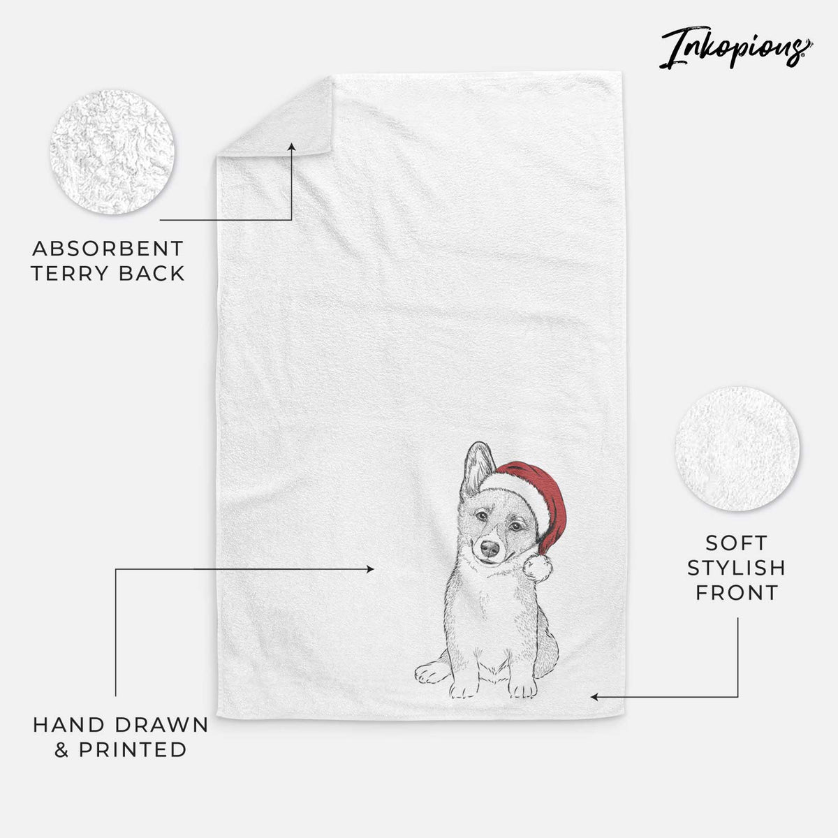 Toby the Corgi Puppy Decorative Hand Towel