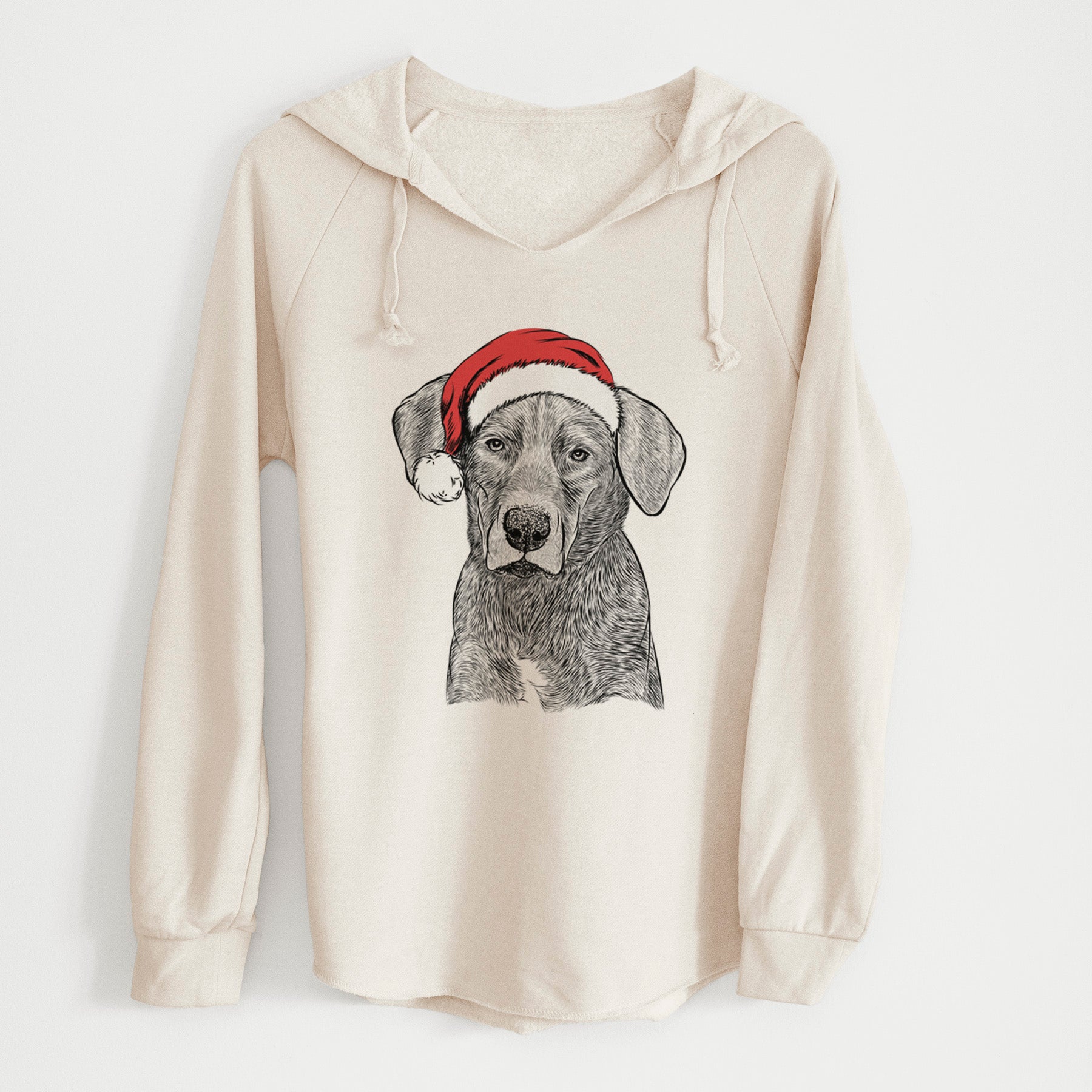 Santa Tom the Lab Dane Mix - Cali Wave Hooded Sweatshirt