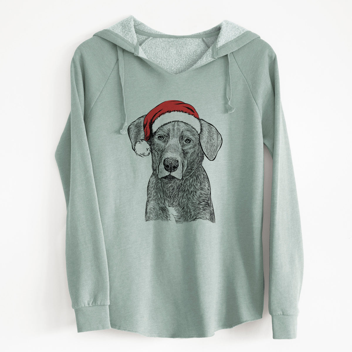 Santa Tom the Lab Dane Mix - Cali Wave Hooded Sweatshirt