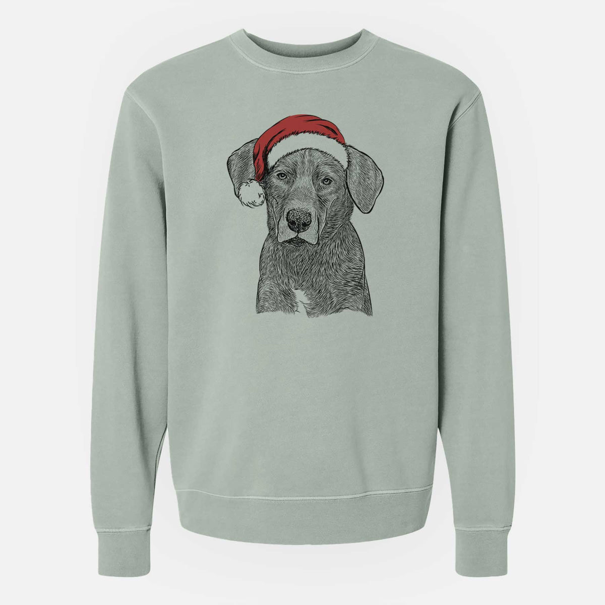 Santa Tom the Lab Dane Mix - Unisex Pigment Dyed Crew Sweatshirt