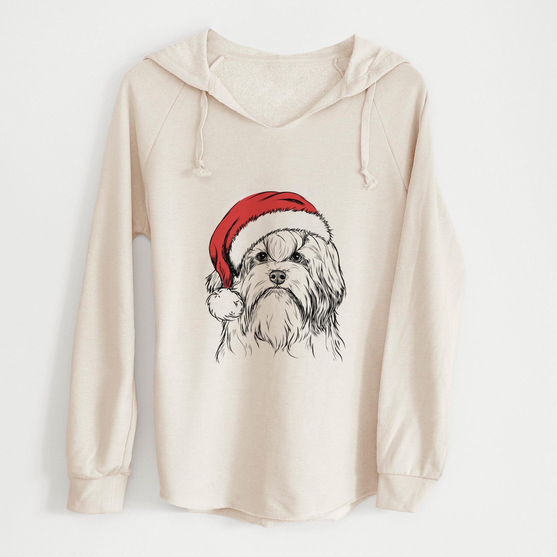 Santa Tootsie the Lowchen - Cali Wave Hooded Sweatshirt