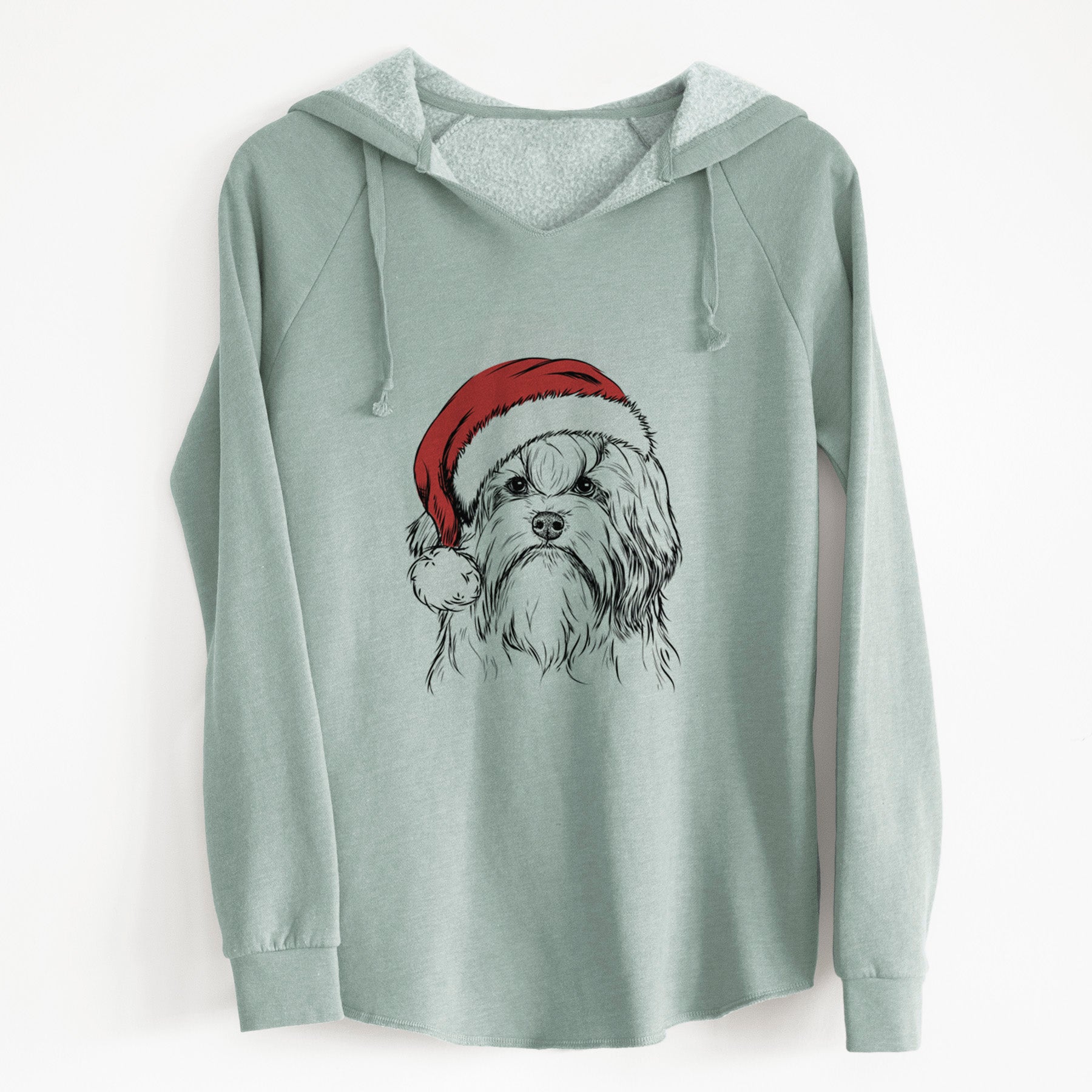 Santa Tootsie the Lowchen - Cali Wave Hooded Sweatshirt