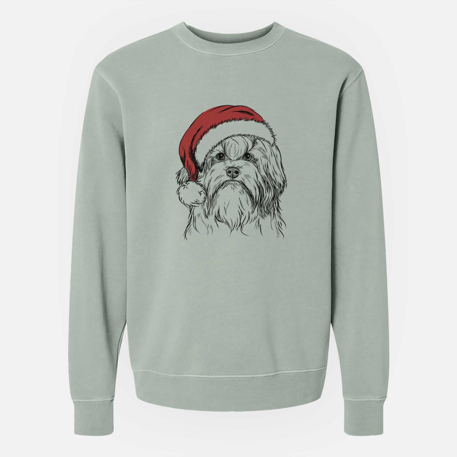 Santa Tootsie the Lowchen - Unisex Pigment Dyed Crew Sweatshirt