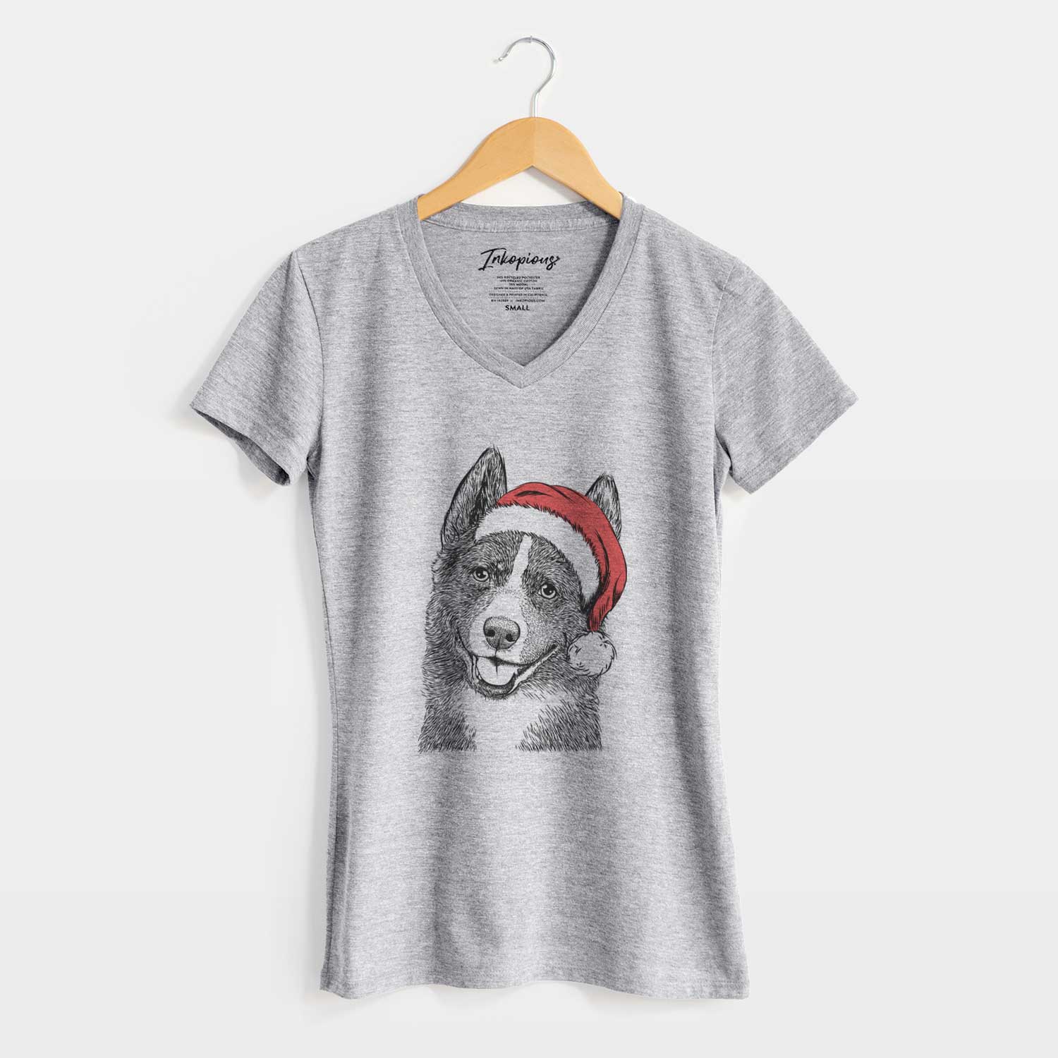 Santa Tosca the Karelian Bear Dog - Women's V-neck Shirt