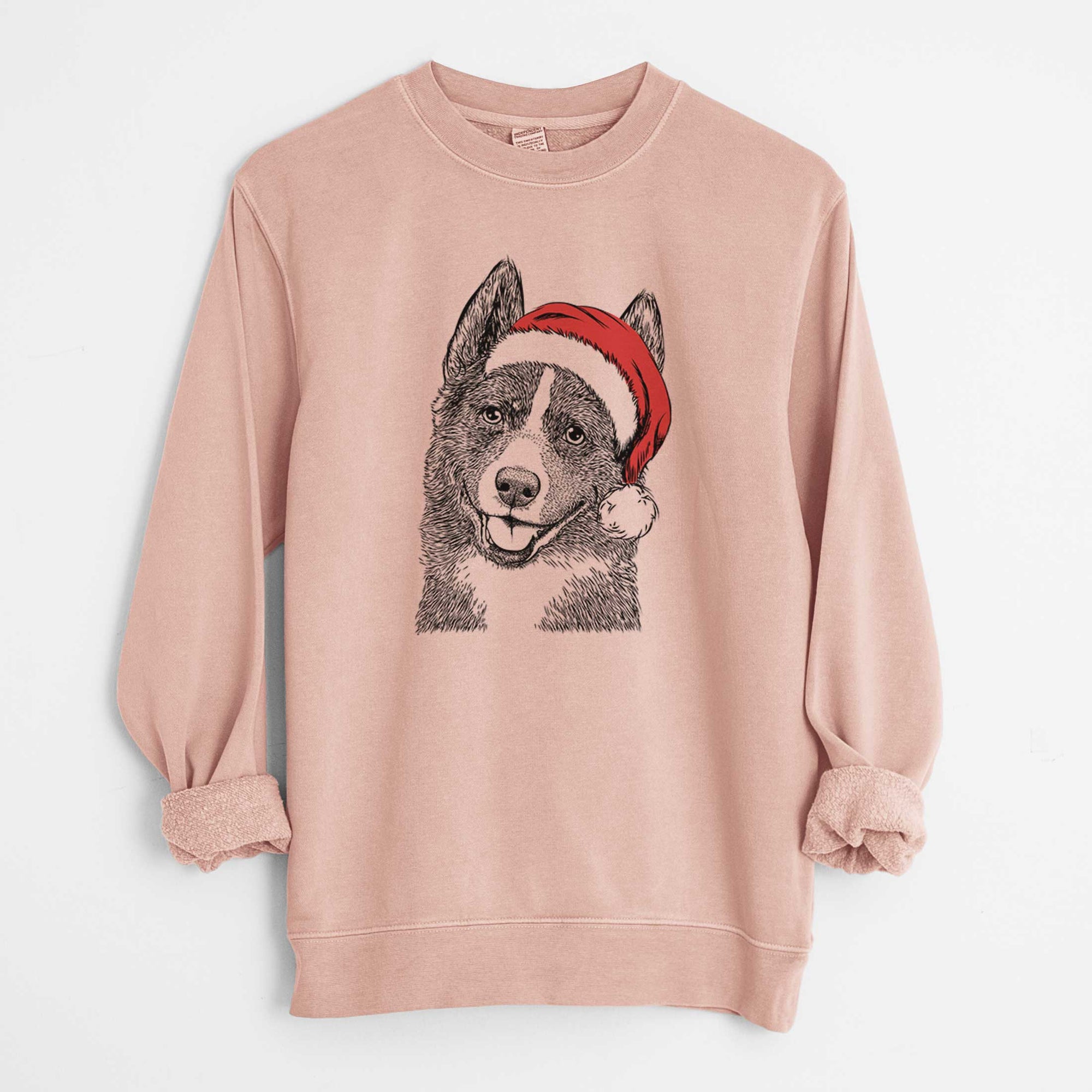 Santa Tosca the Karelian Bear Dog - Unisex Pigment Dyed Crew Sweatshirt