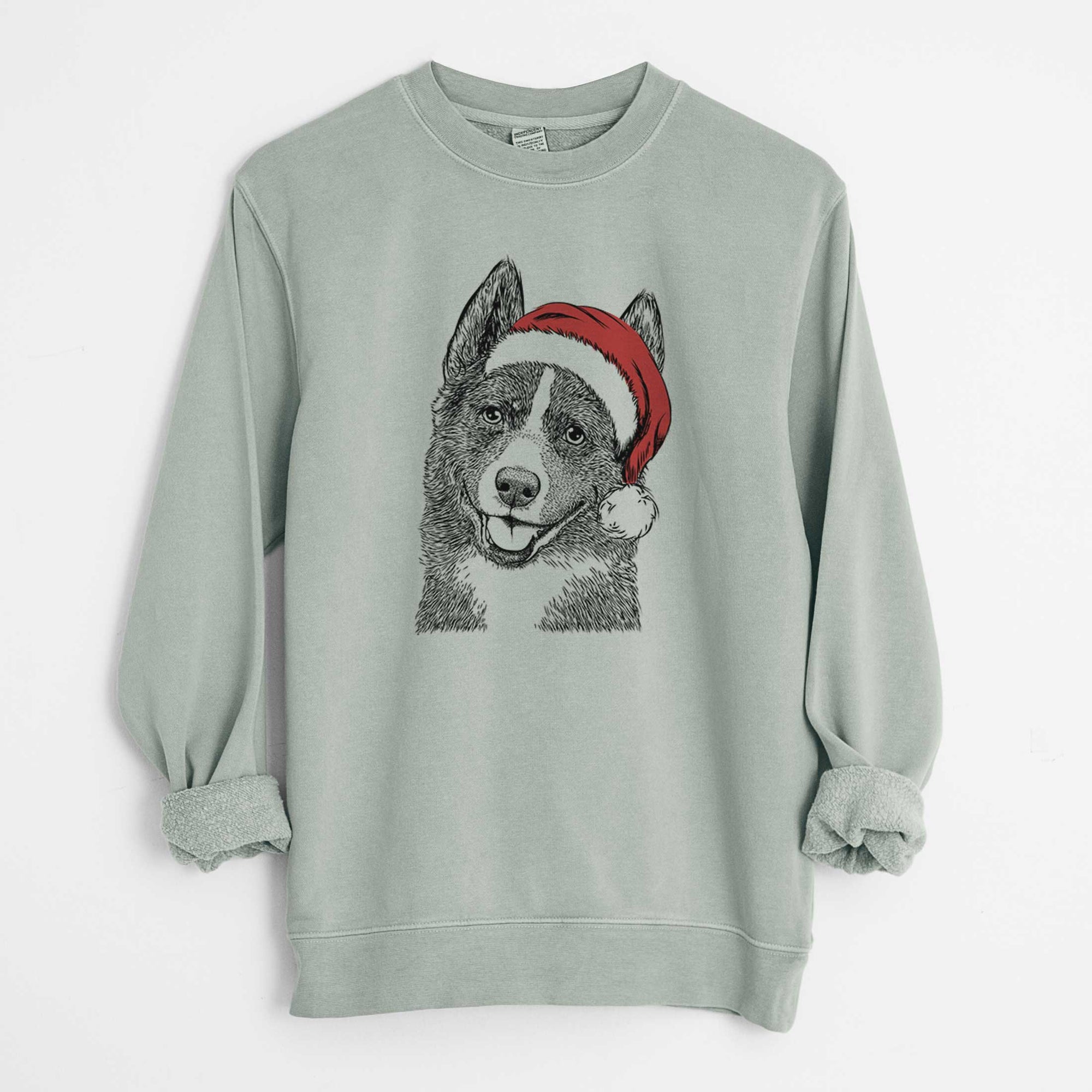 Santa Tosca the Karelian Bear Dog - Unisex Pigment Dyed Crew Sweatshirt