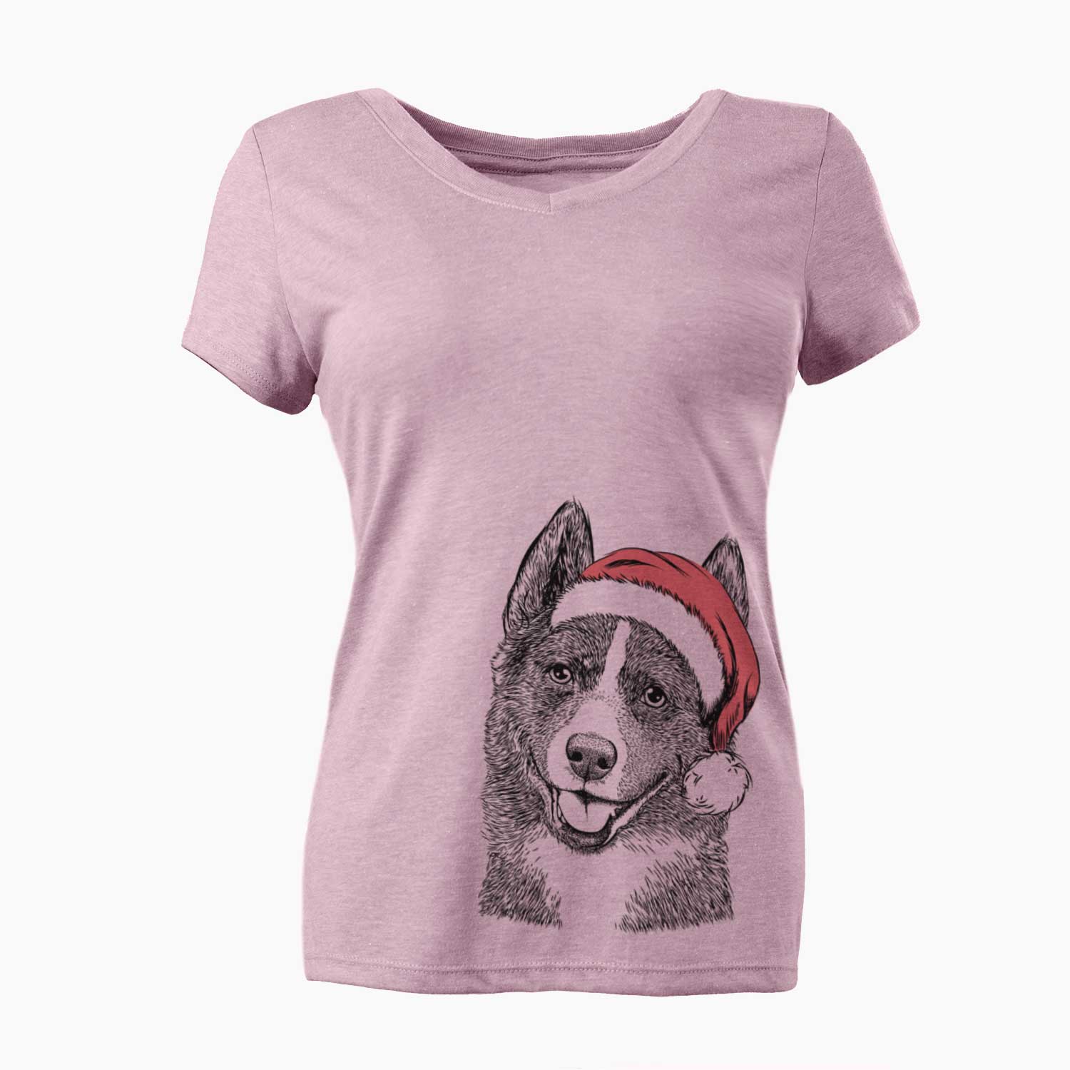 Santa Tosca the Karelian Bear Dog - Women's V-neck Shirt