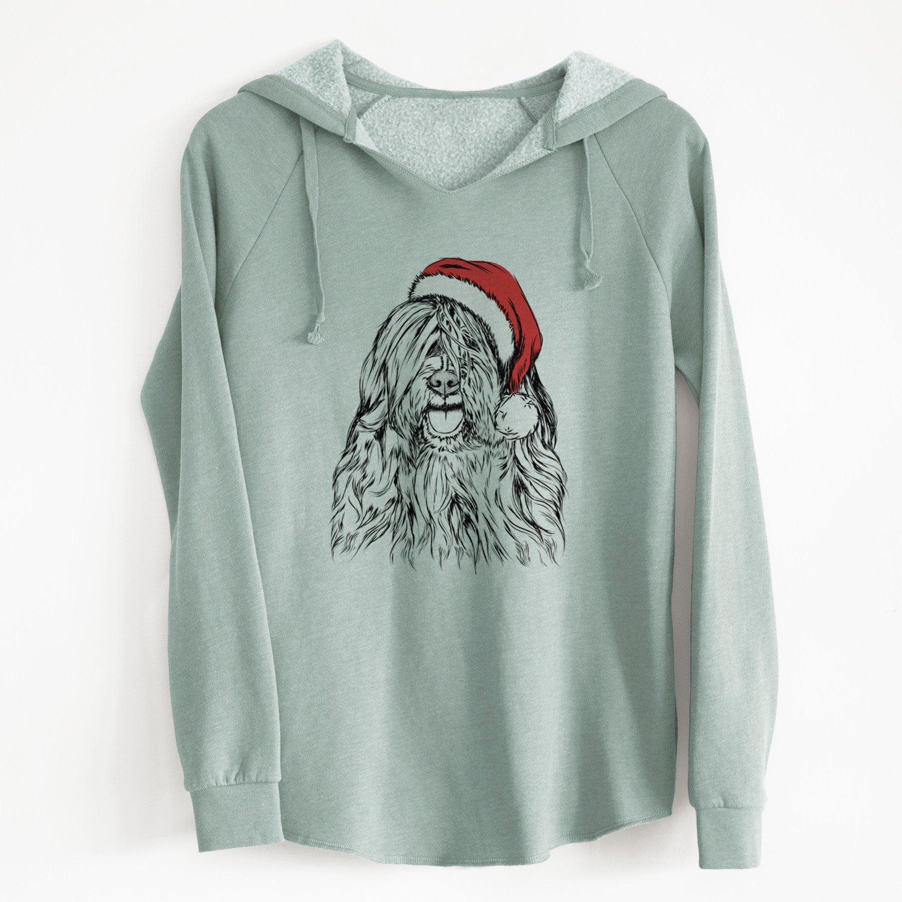 Santa Trinket the Tibetan Terrier - Cali Wave Hooded Sweatshirt