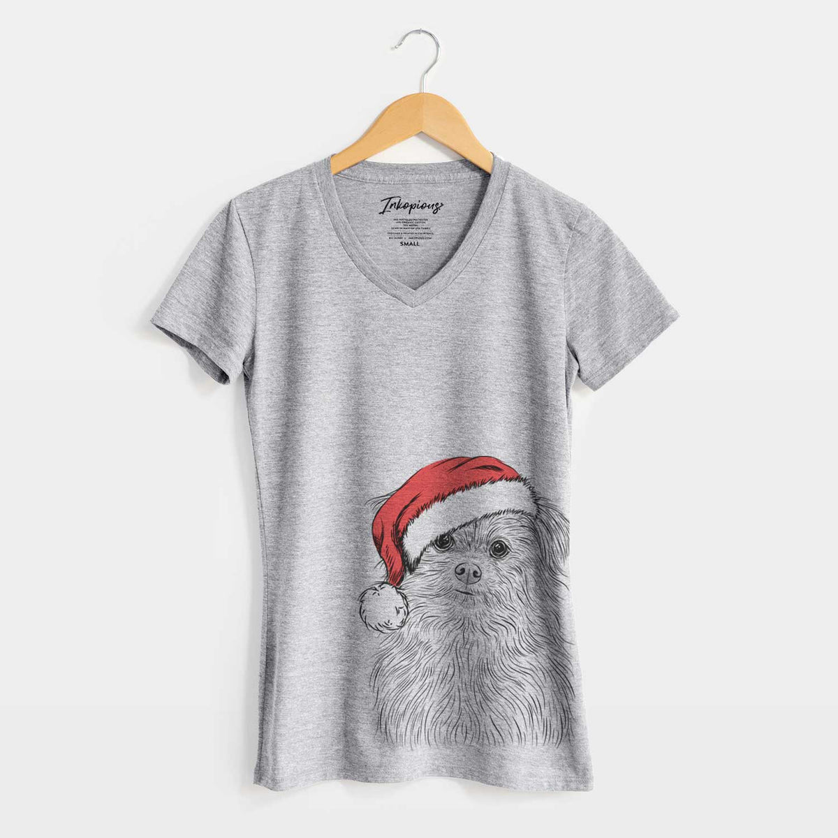 Santa Trixie the Terrier Mix - Women's V-neck Shirt