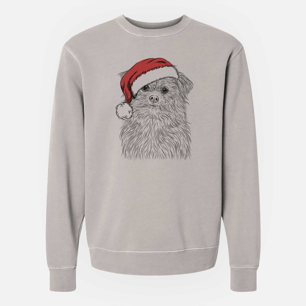Santa Trixie the Terrier Mix - Unisex Pigment Dyed Crew Sweatshirt