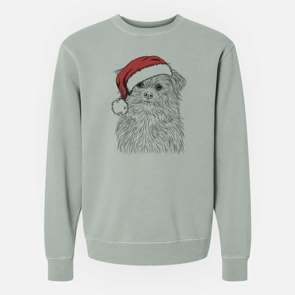 Santa Trixie the Terrier Mix - Unisex Pigment Dyed Crew Sweatshirt