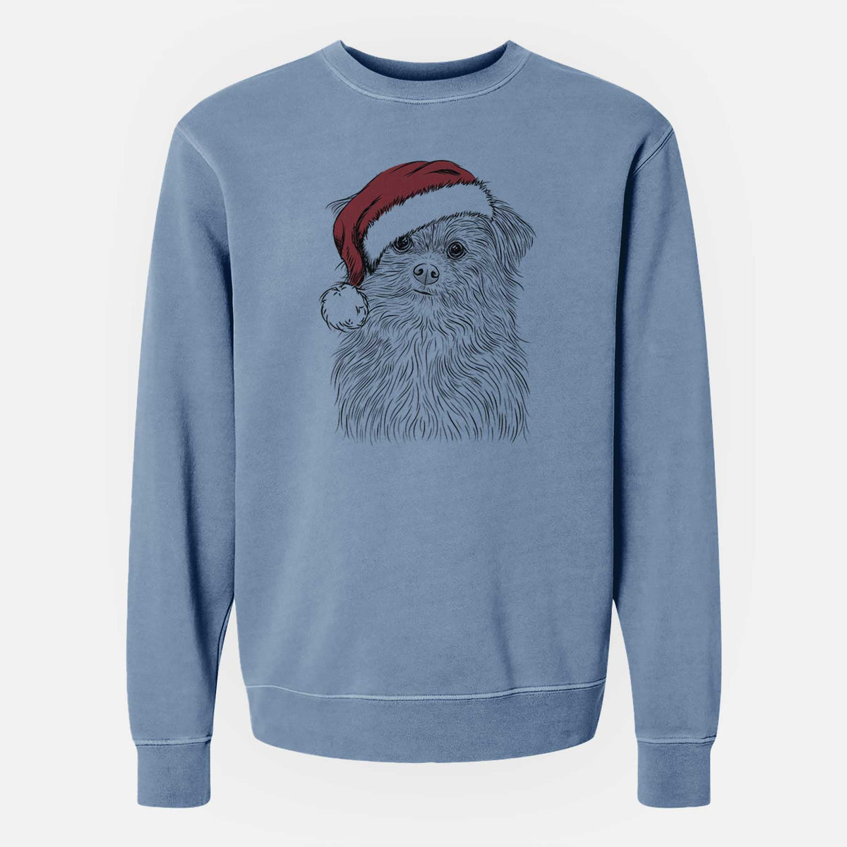 Santa Trixie the Terrier Mix - Unisex Pigment Dyed Crew Sweatshirt