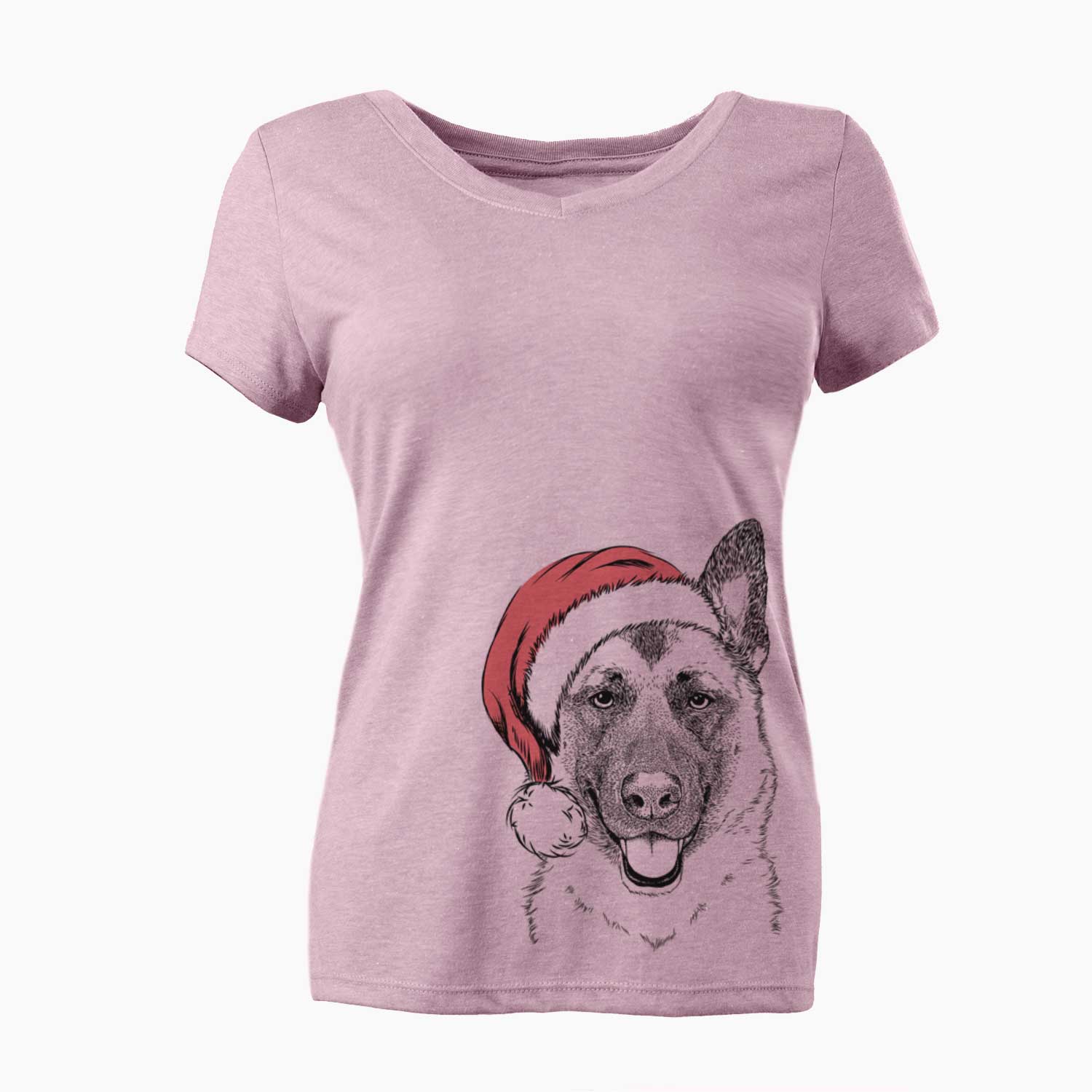 Santa Trooper the German Shepherd - Women's V-neck Shirt