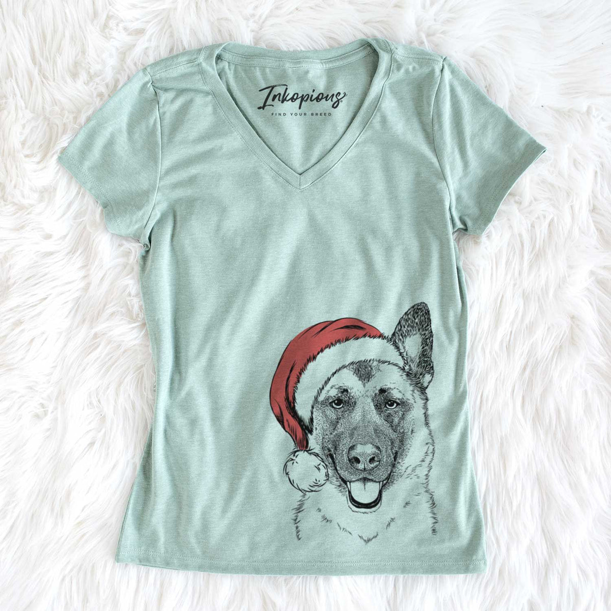 Santa Trooper the German Shepherd - Women&#39;s V-neck Shirt