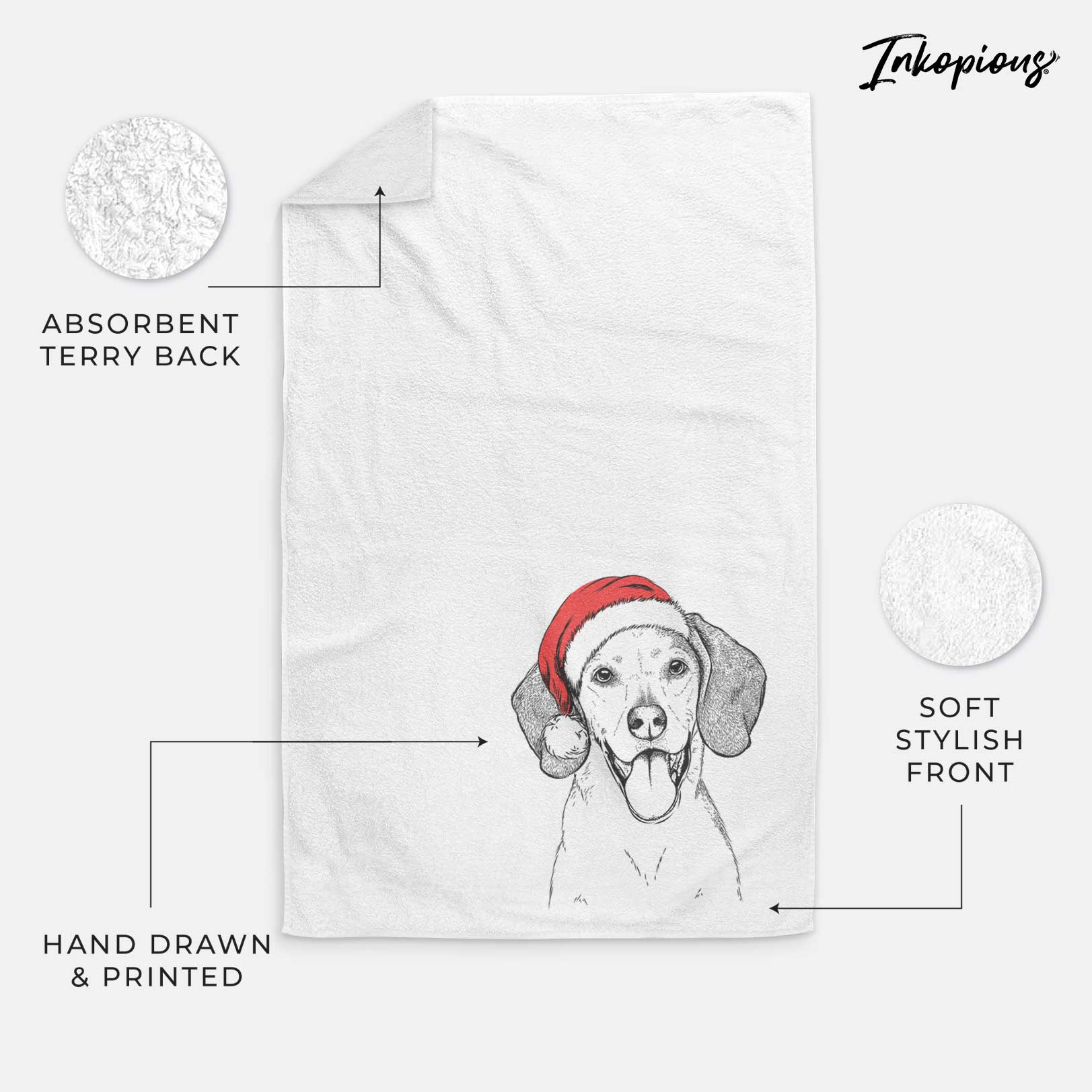 Trooper the Hound Mix Decorative Hand Towel