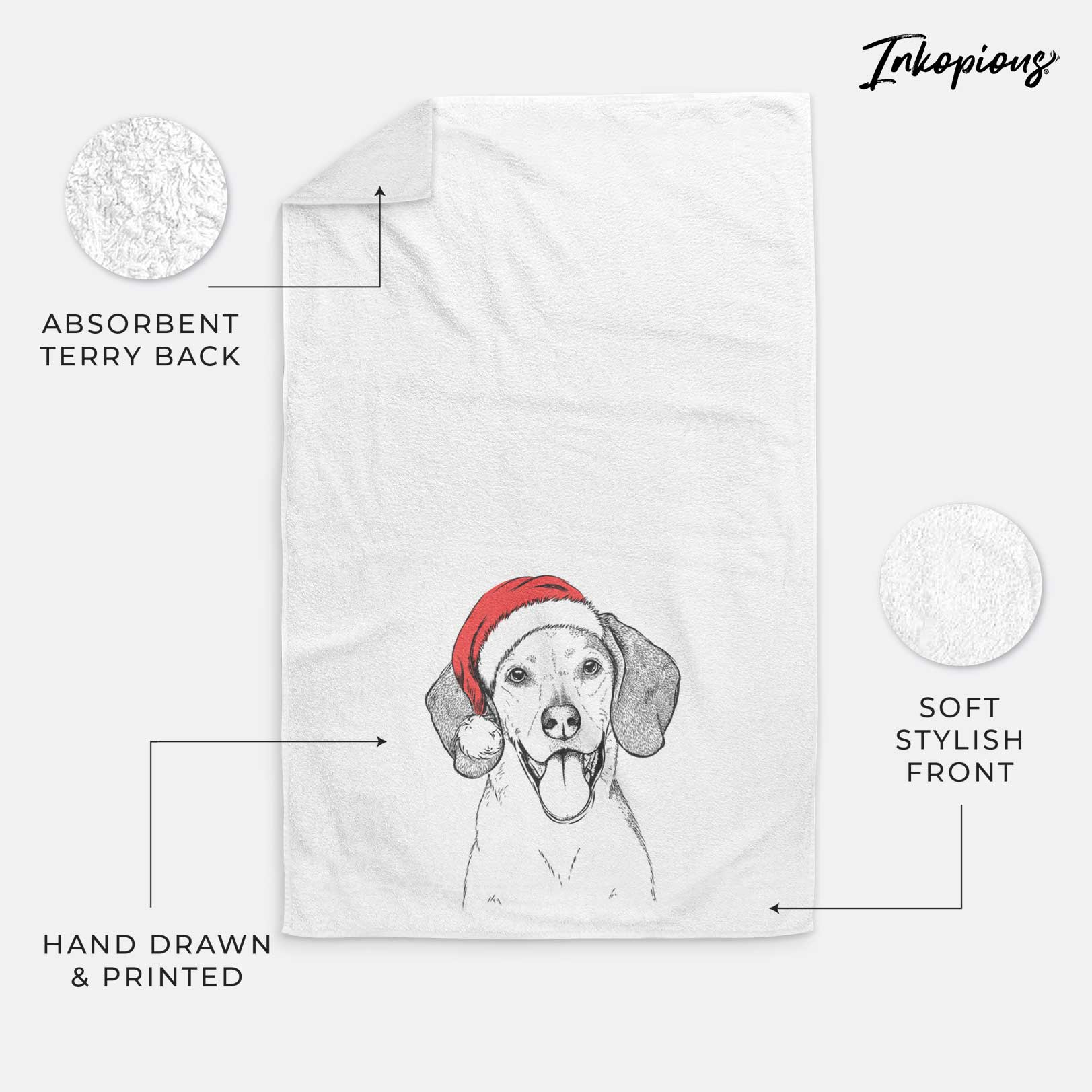 Trooper the Hound Mix Decorative Hand Towel