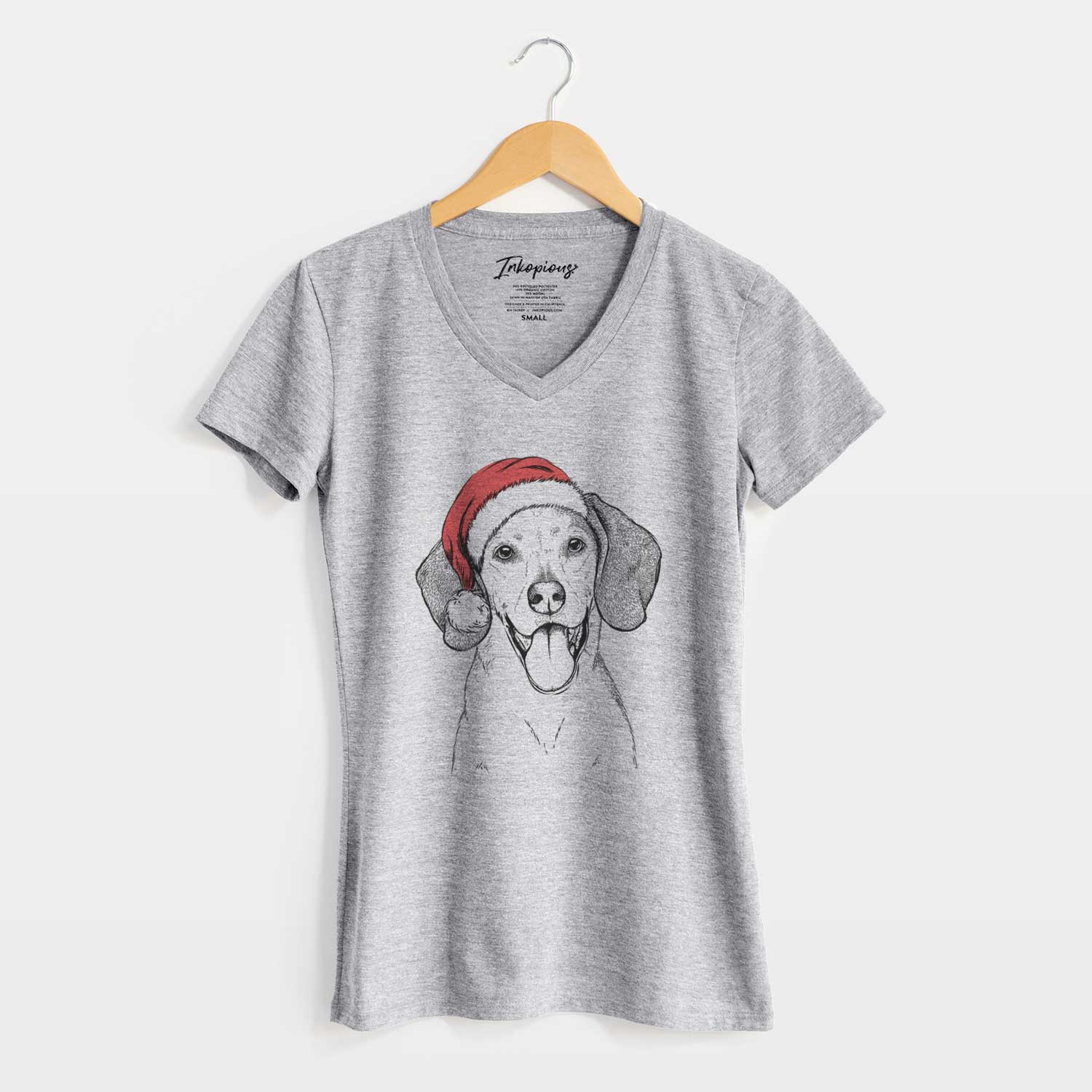 Santa Trooper the Hound Mix - Women's V-neck Shirt