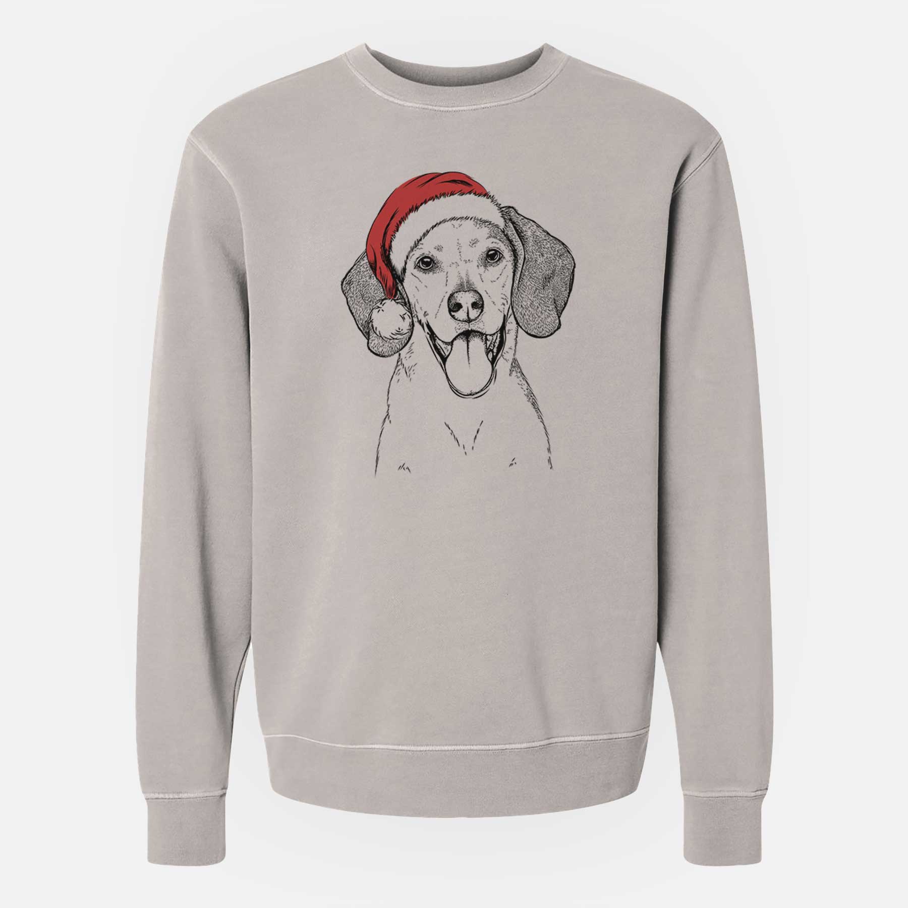 Santa Trooper the Hound Mix - Unisex Pigment Dyed Crew Sweatshirt