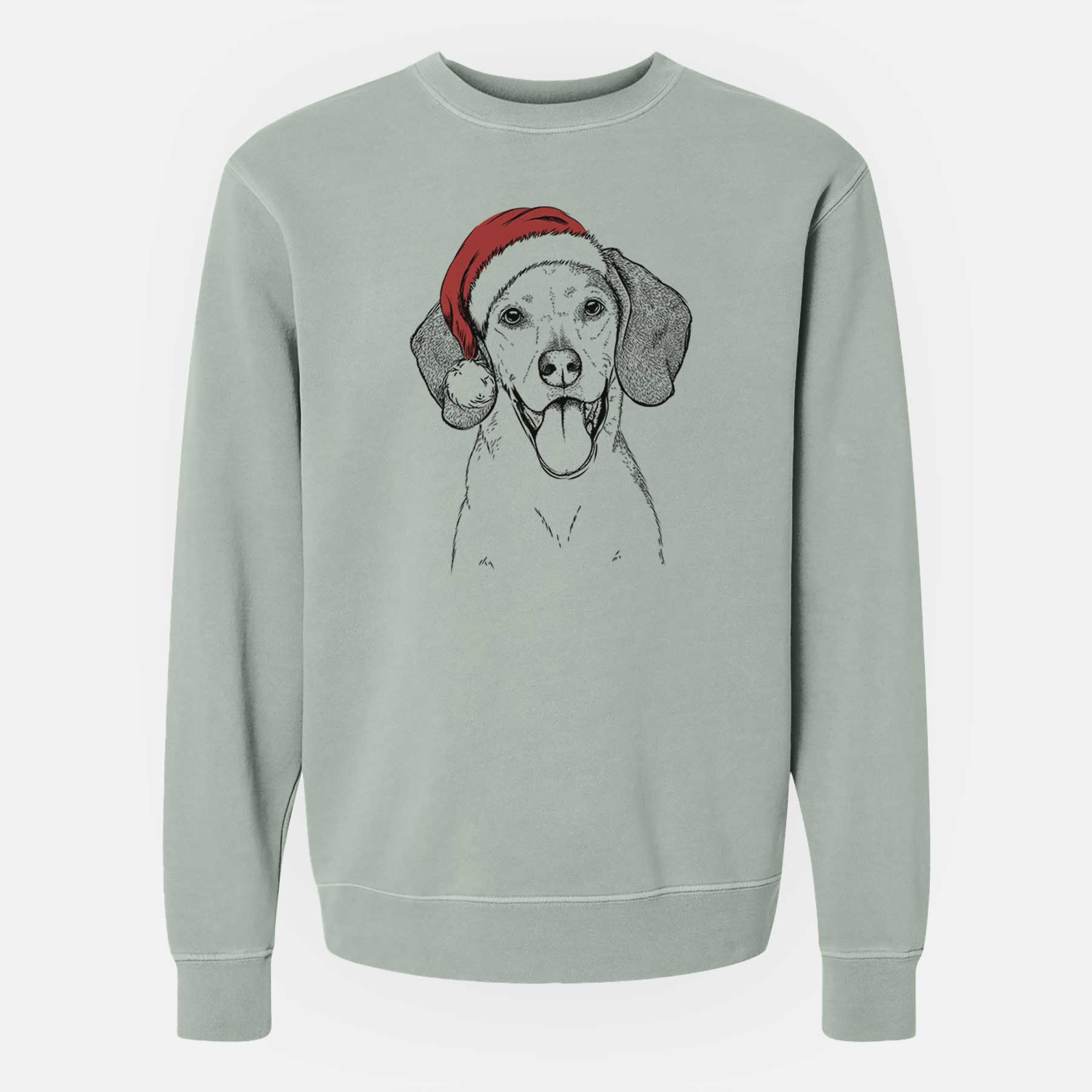 Santa Trooper the Hound Mix - Unisex Pigment Dyed Crew Sweatshirt