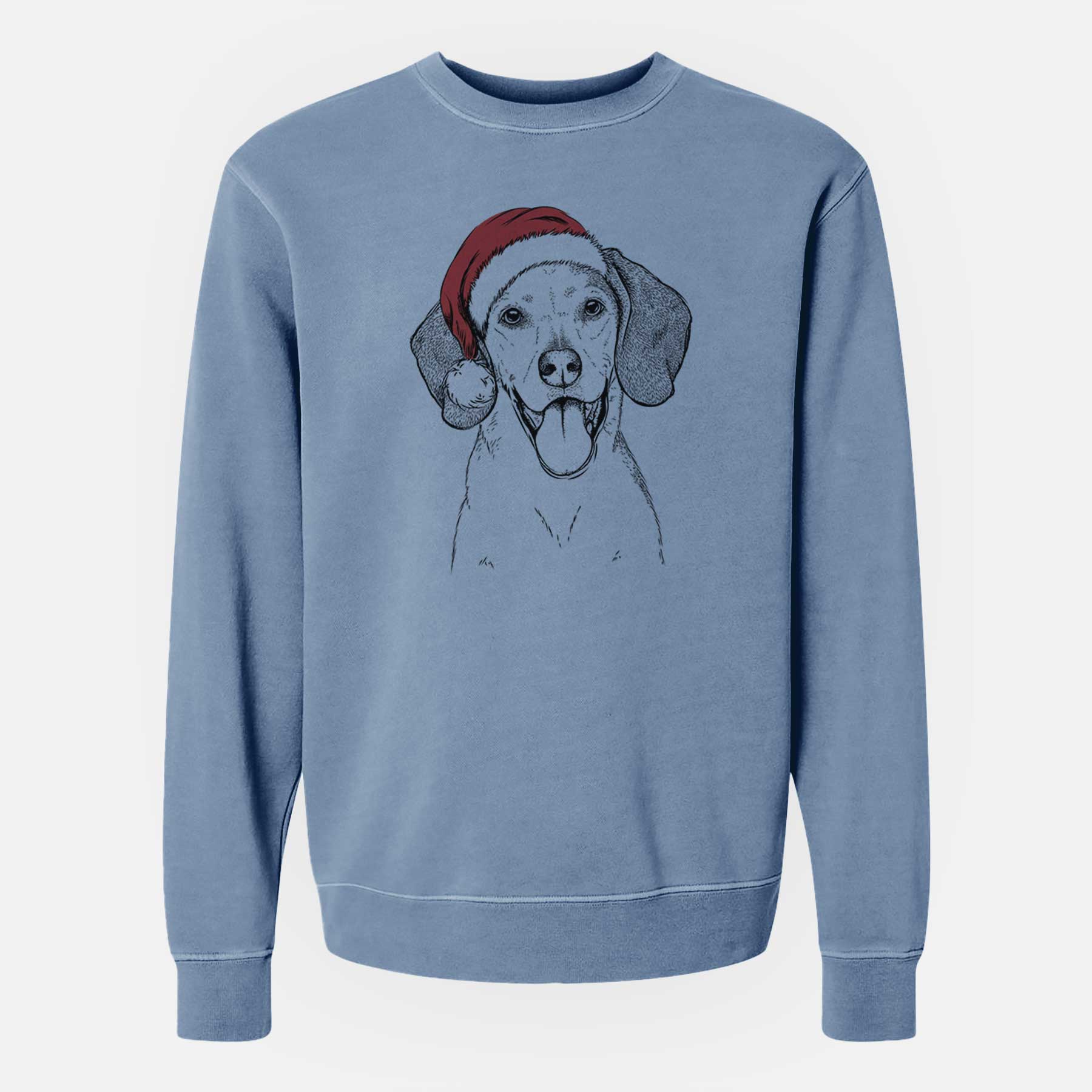 Santa Trooper the Hound Mix - Unisex Pigment Dyed Crew Sweatshirt