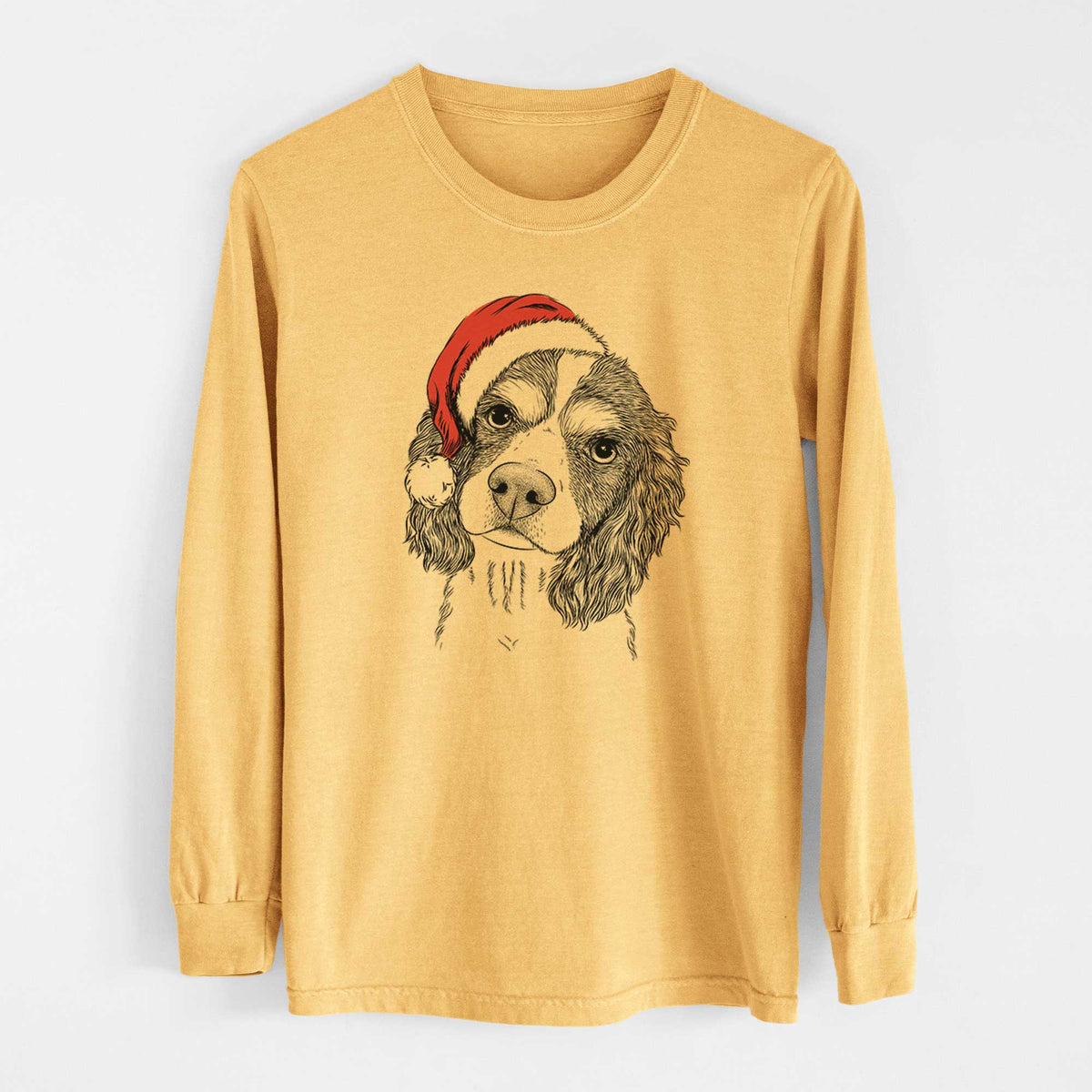 Santa Truman the Cavalier King Charles Spaniel - Heavyweight 100% Cotton Long Sleeve