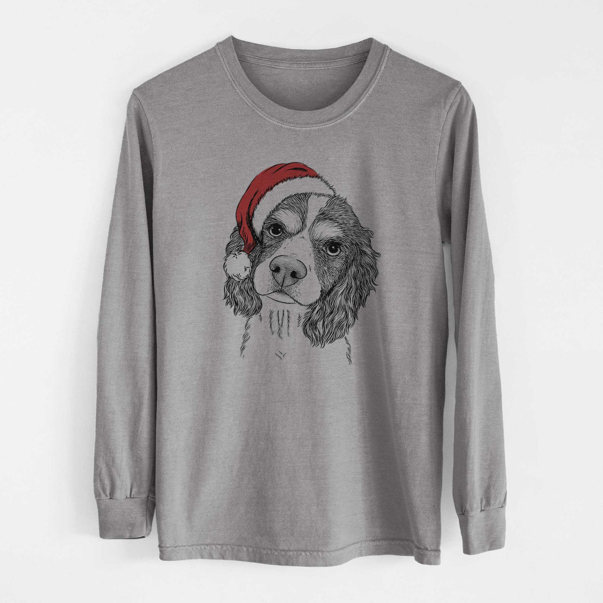 Santa Truman the Cavalier King Charles Spaniel - Heavyweight 100% Cotton Long Sleeve