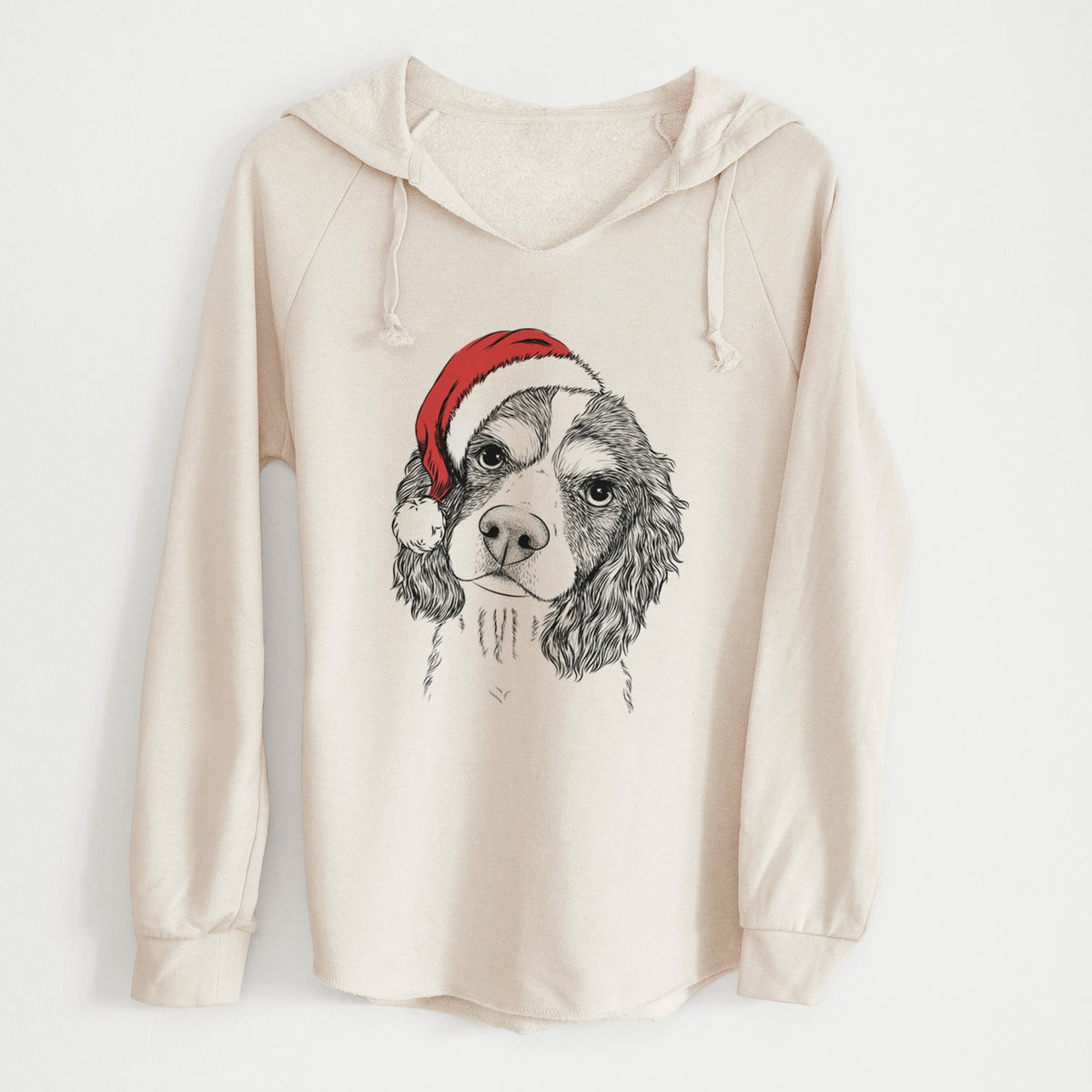 Santa Truman the Cavalier King Charles Spaniel - Cali Wave Hooded Sweatshirt