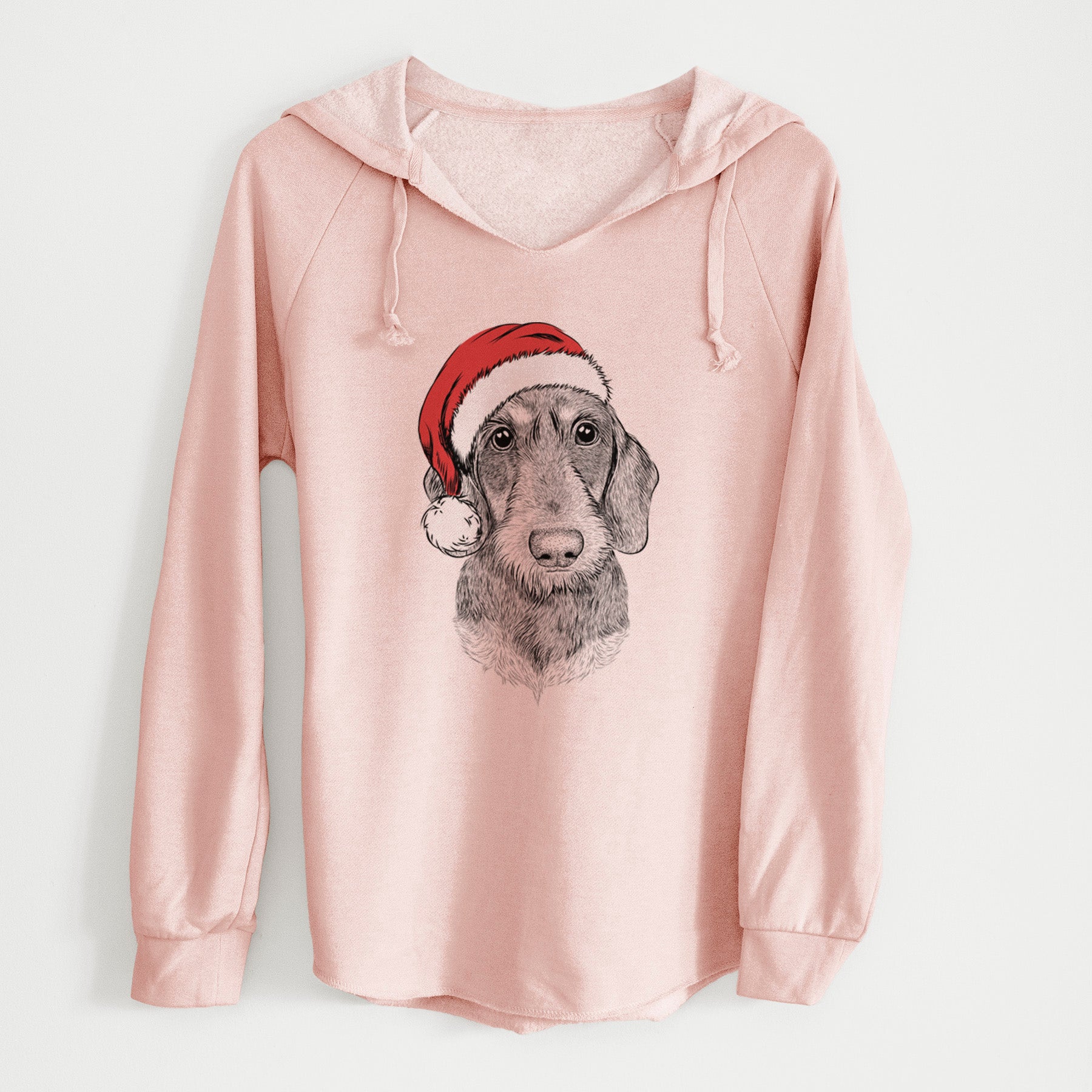 Santa Truman the Wirehaired Dachshund - Cali Wave Hooded Sweatshirt